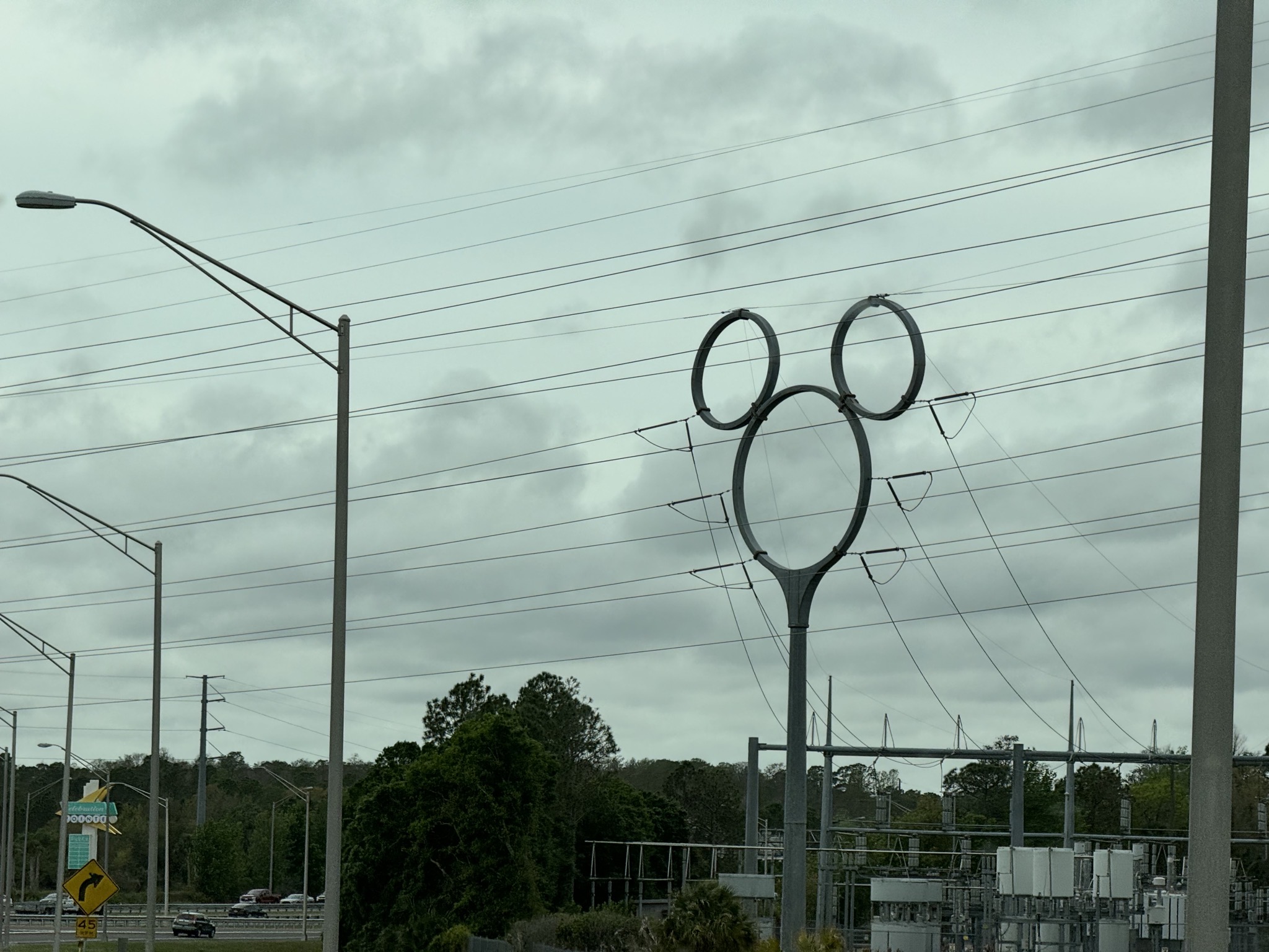 Disney-shaped power pole