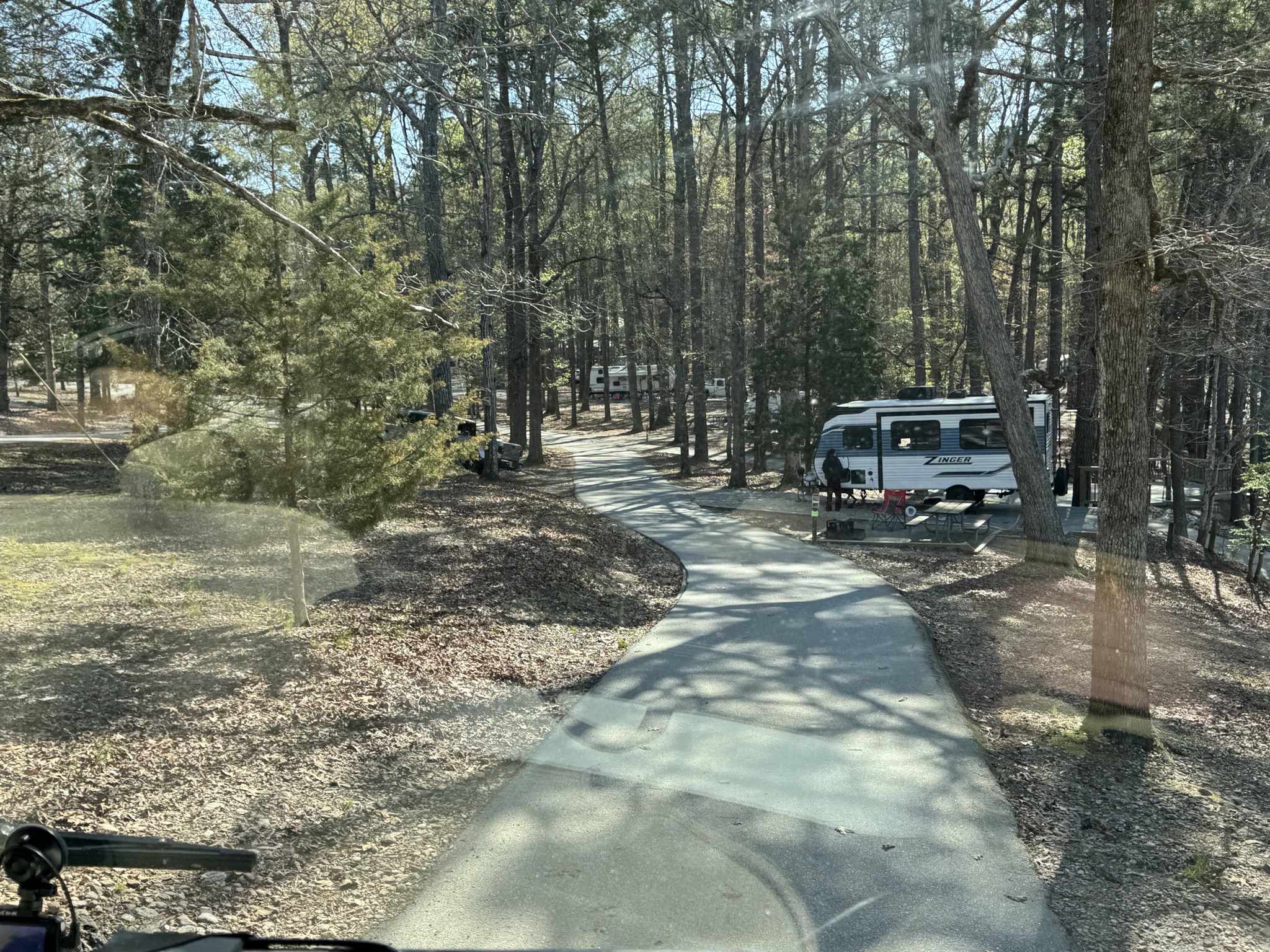Very narrow road in campground