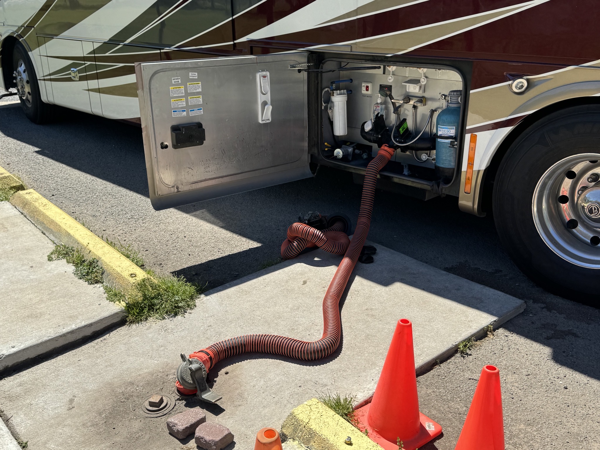 At dump station