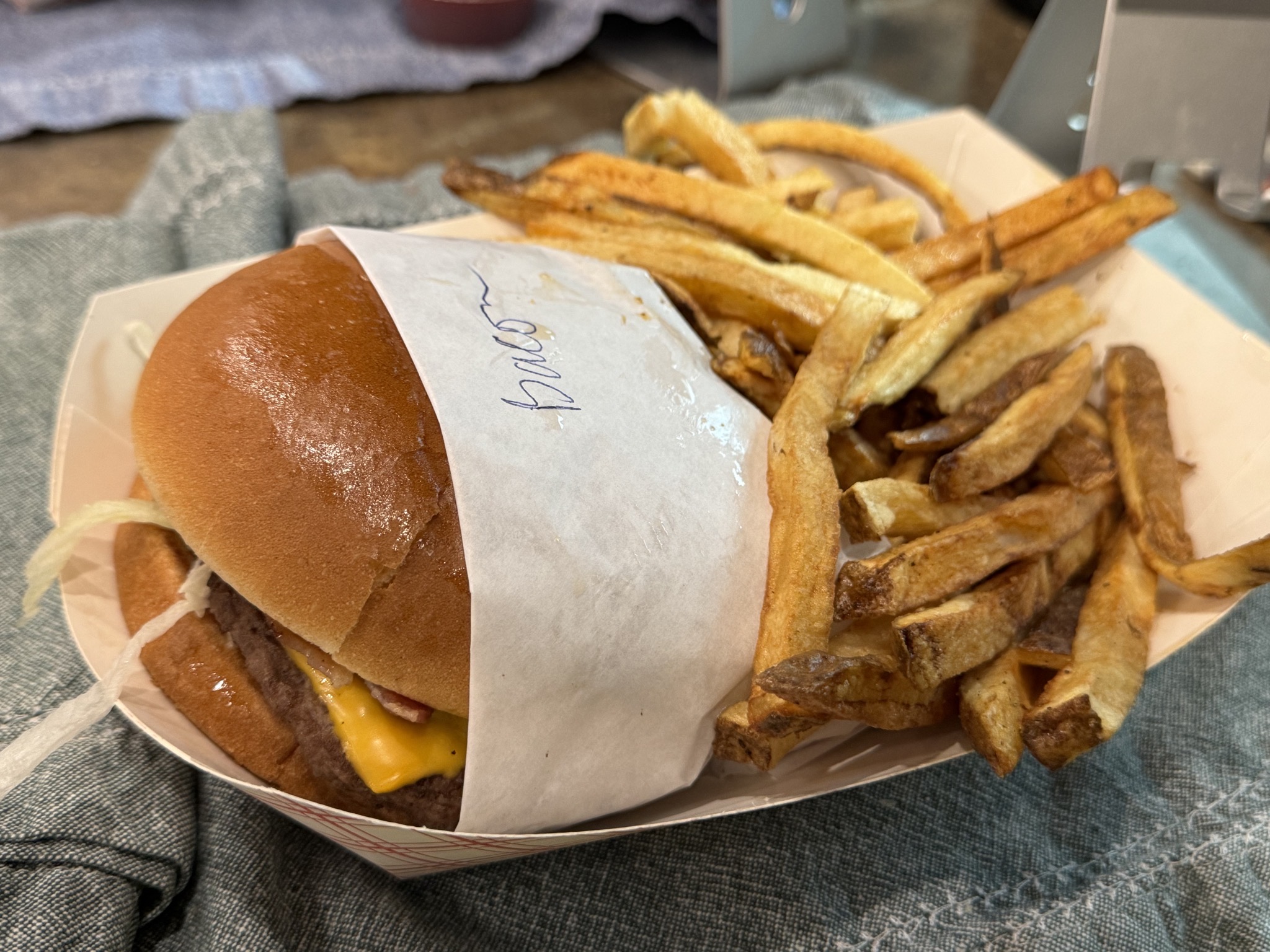 Burger and fries