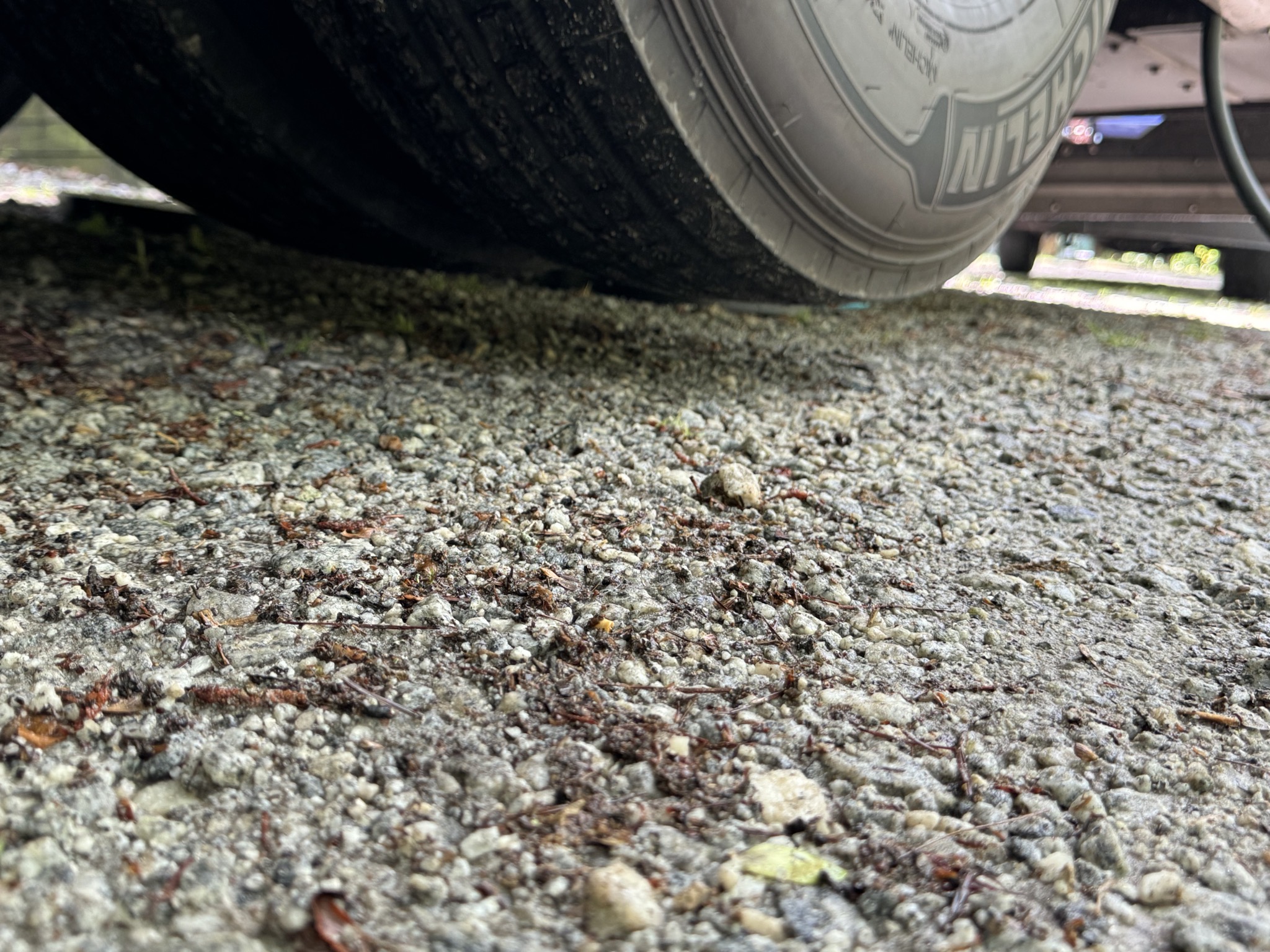 Tire off the ground