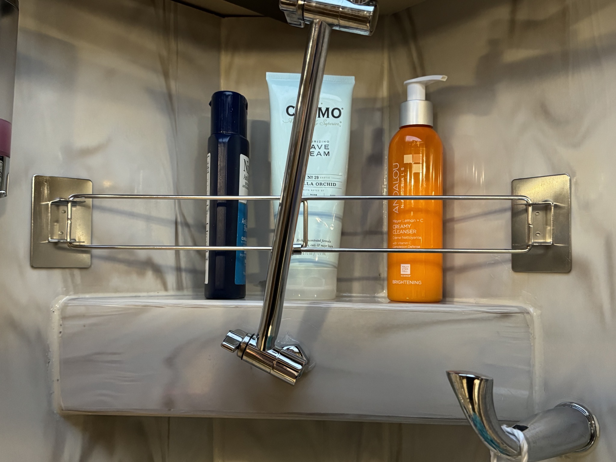 Shower shelf bar