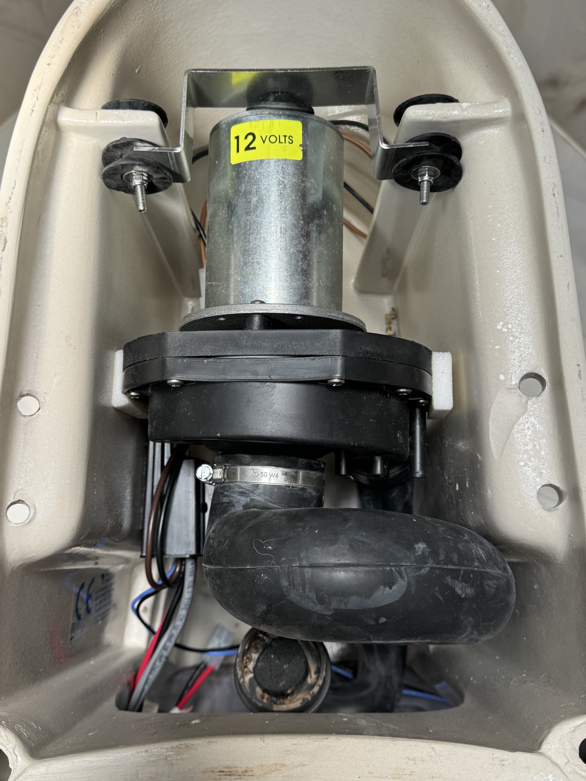 Re-installed macerator