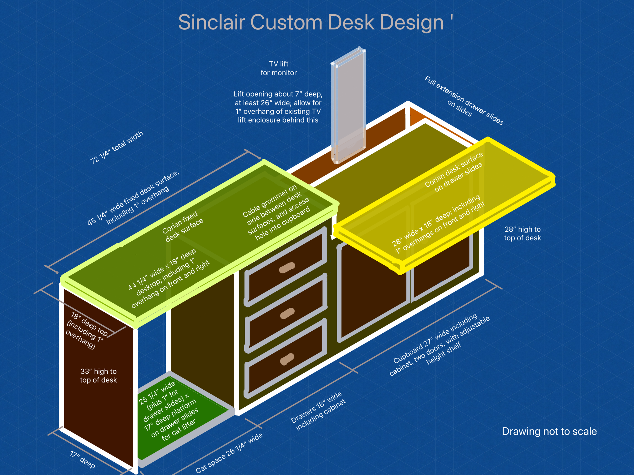 Desk design sketch