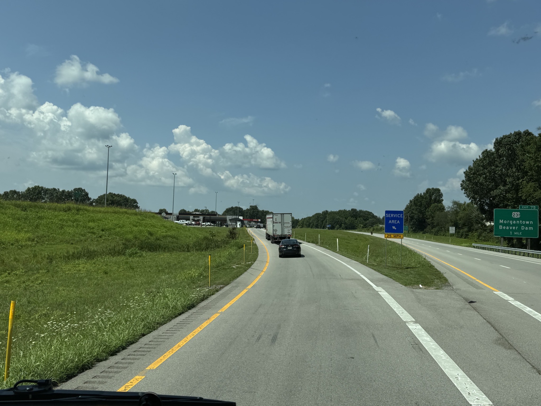 Exit to service area