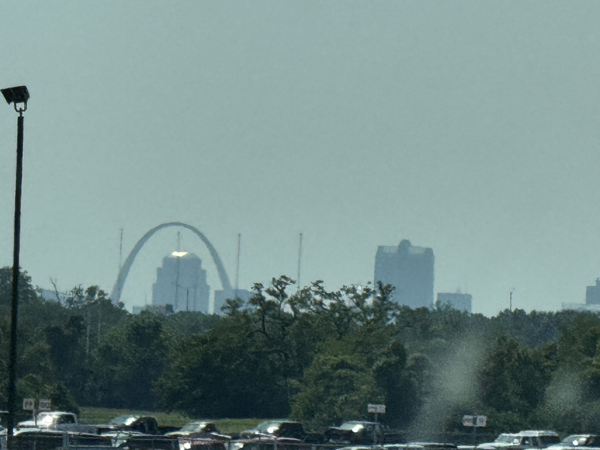 Our first glimpse of the Gateway Arch