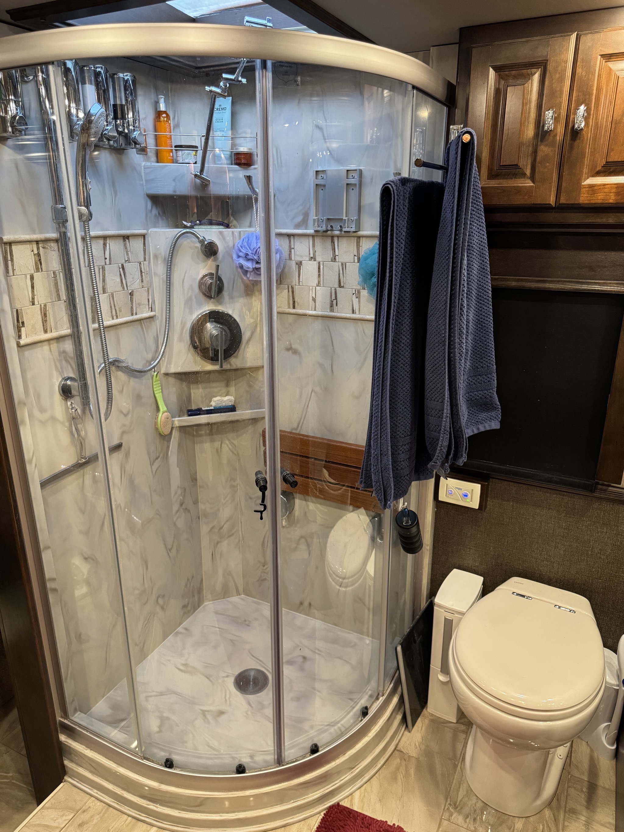 Shower and toilet
