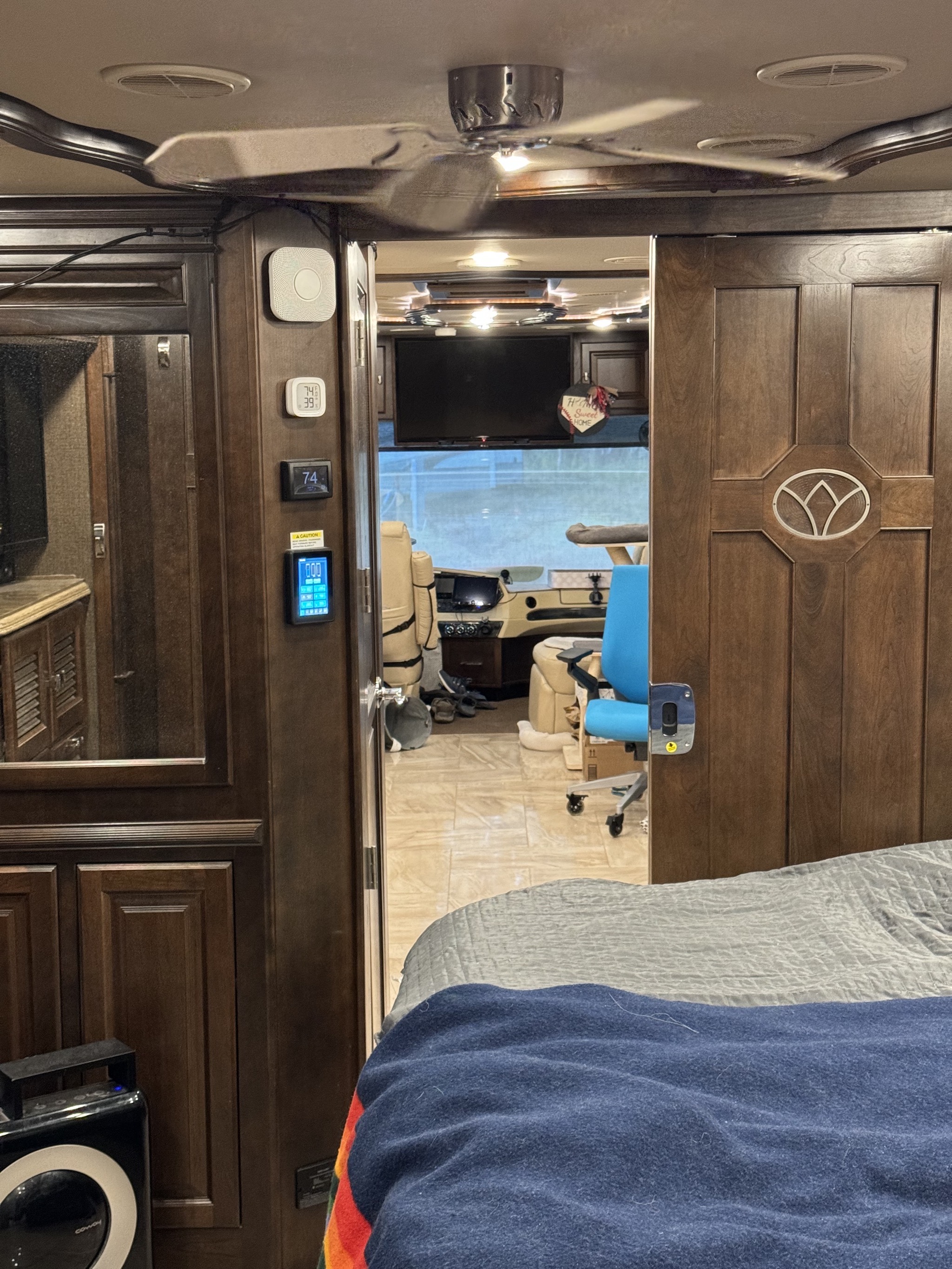 Looking from the back to the front