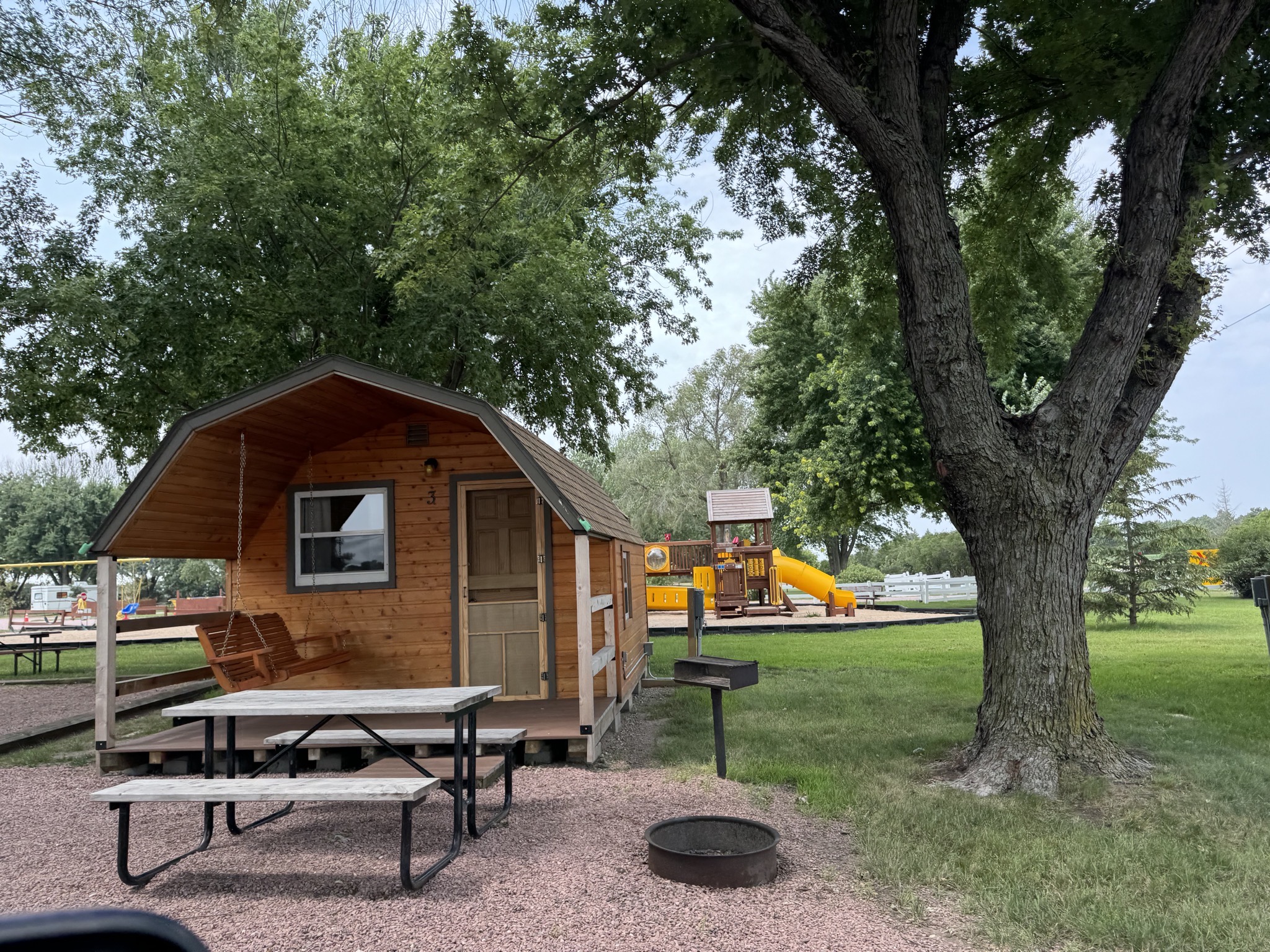 Cabin and playground