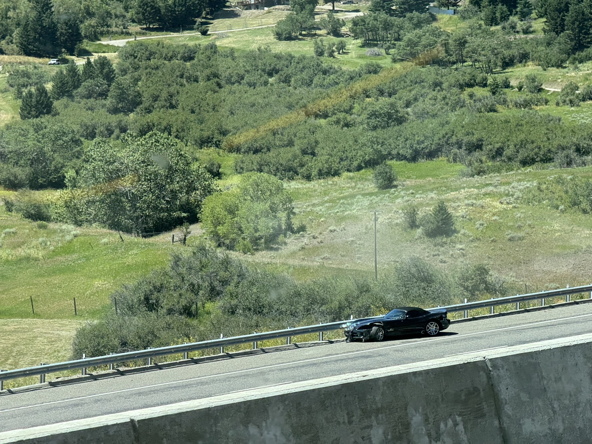 Car spun out
