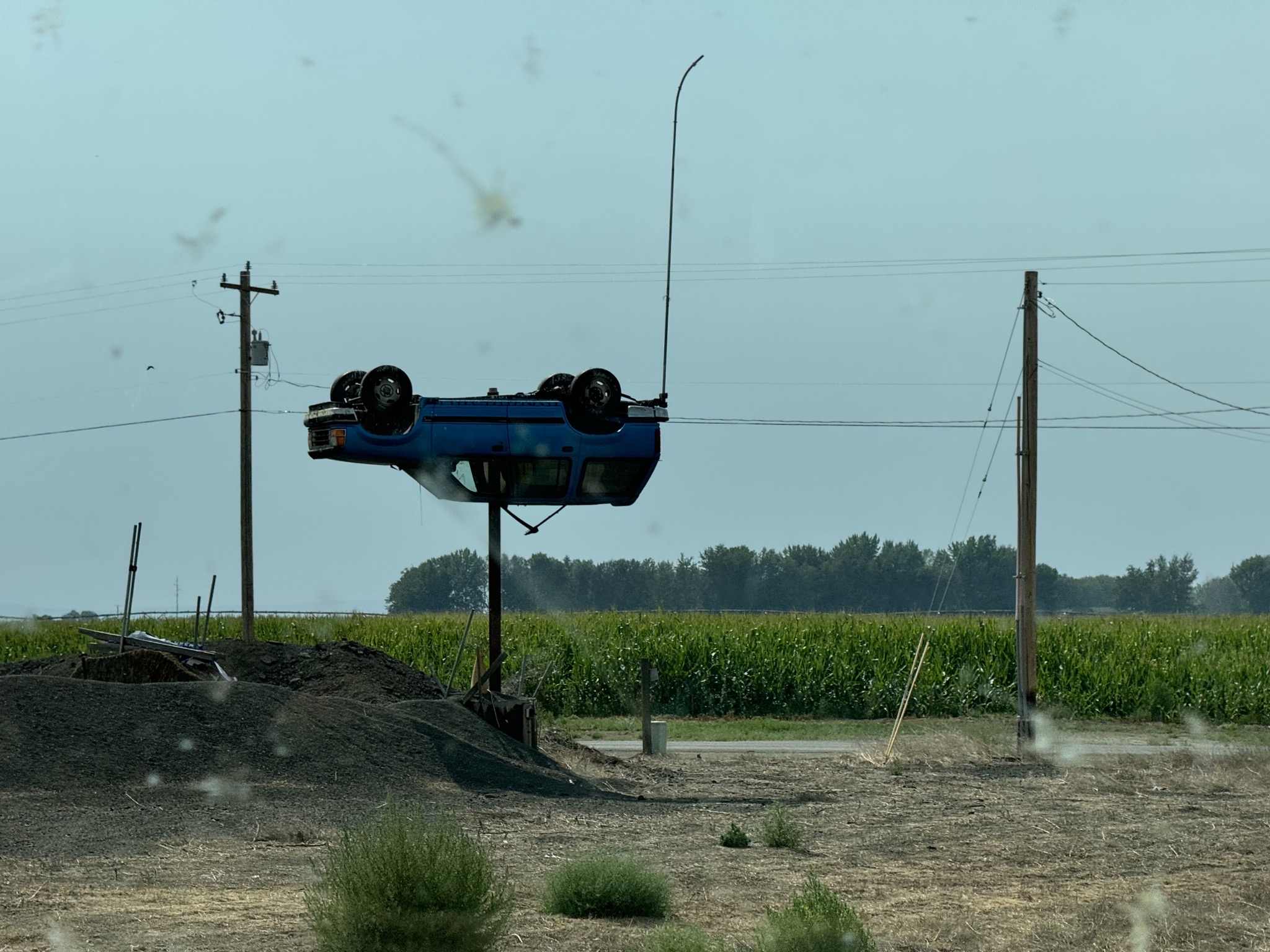 Upside-down vehicle