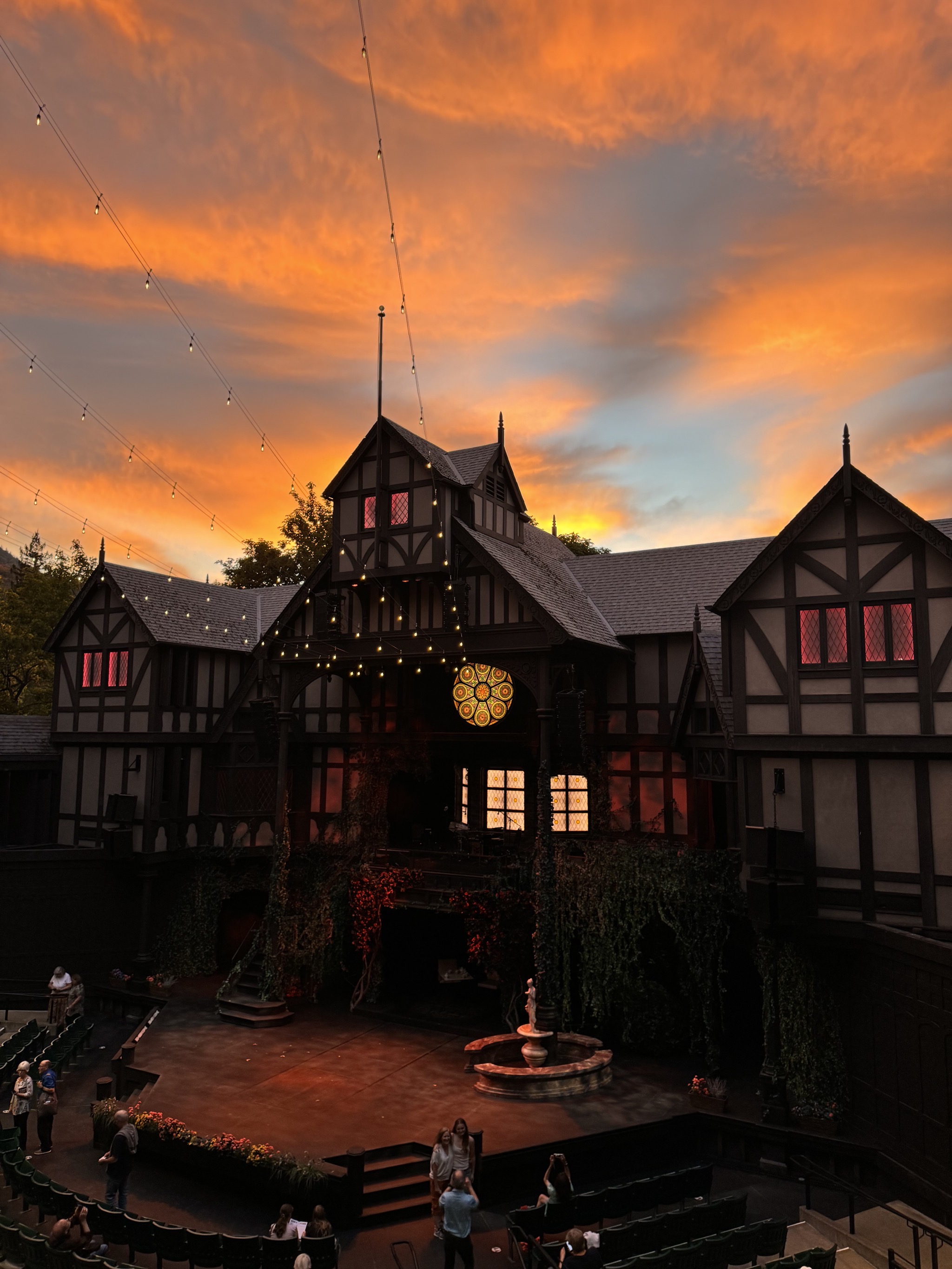 Theater with sunset