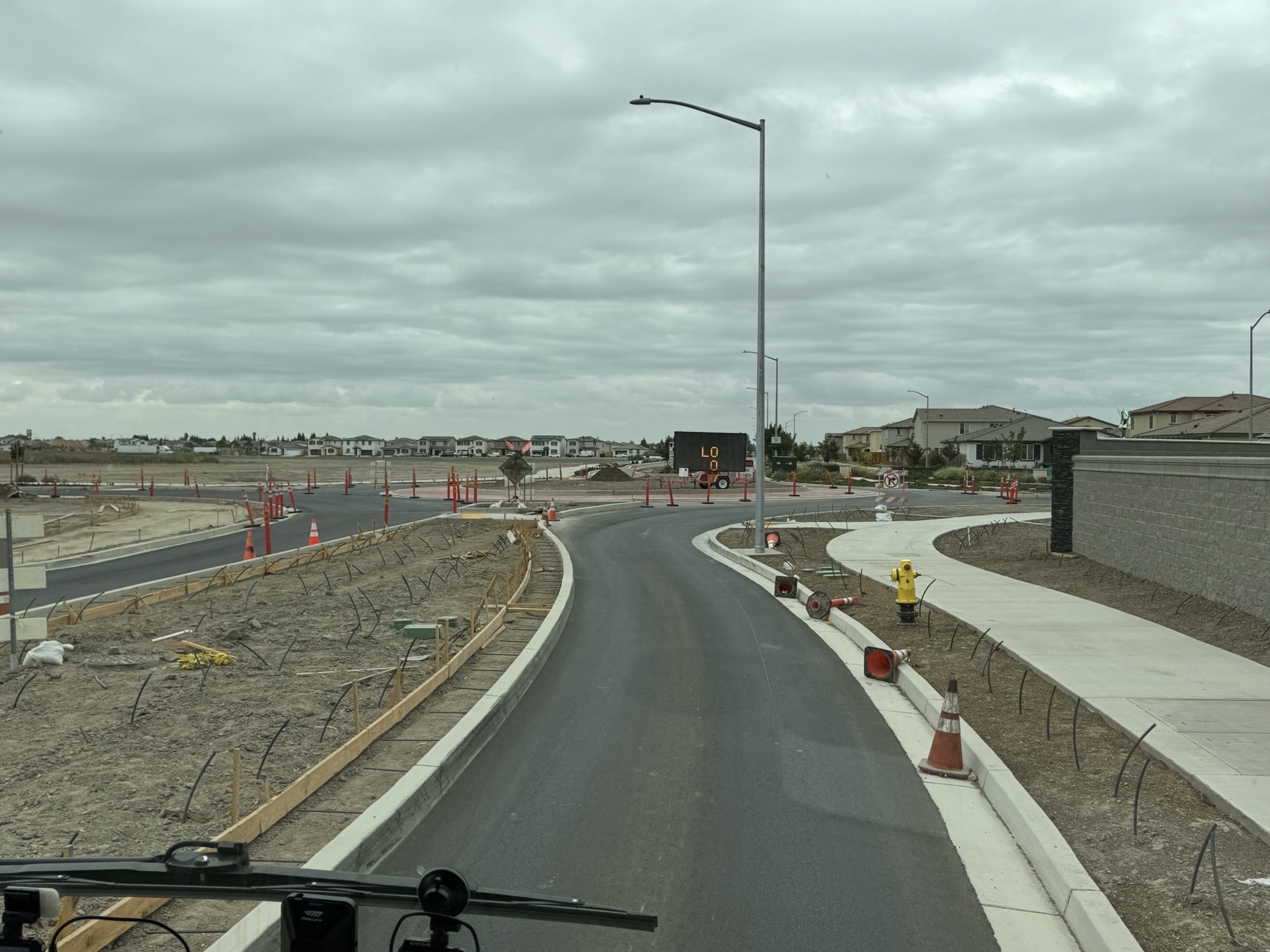 Narrow road and roadworks