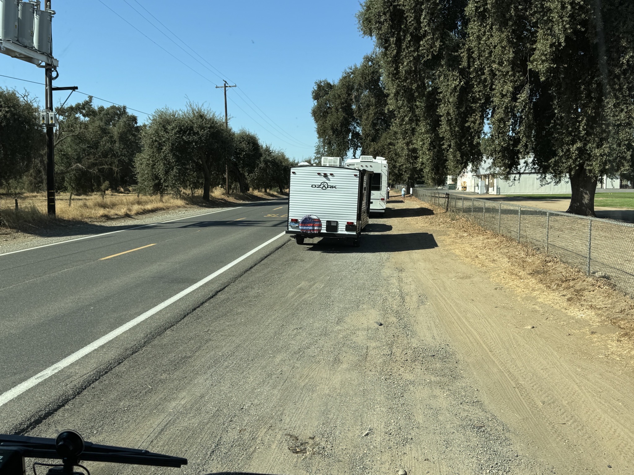 Stop on side of the road