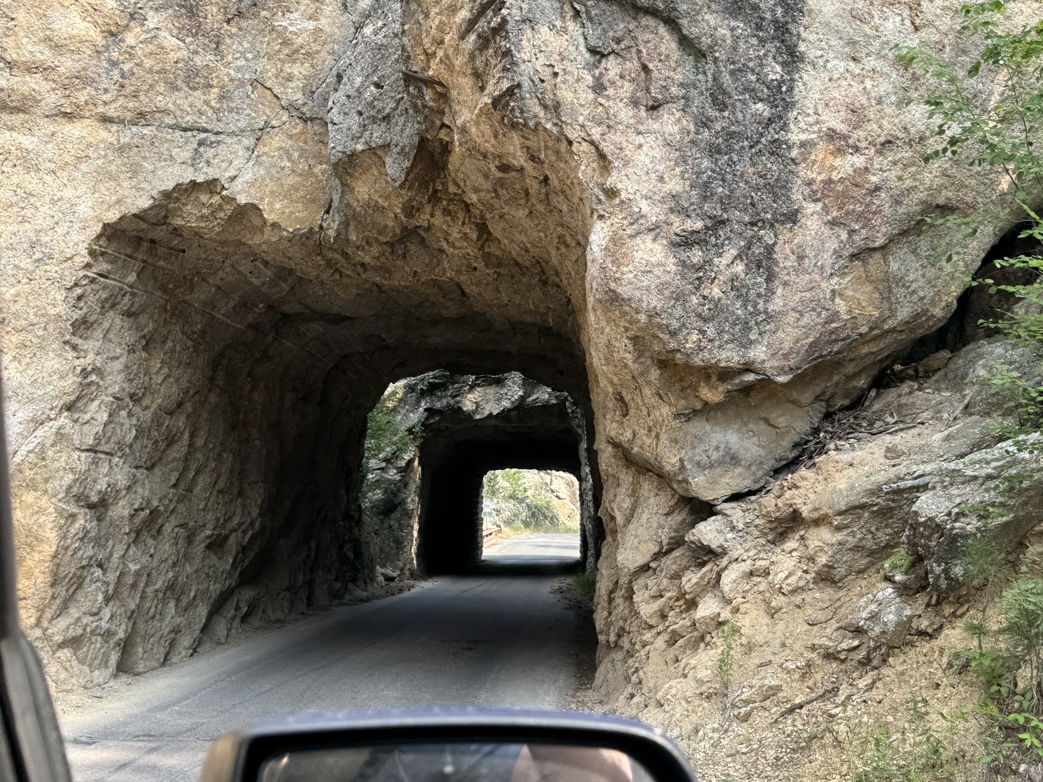 Two narrow and short tunnels