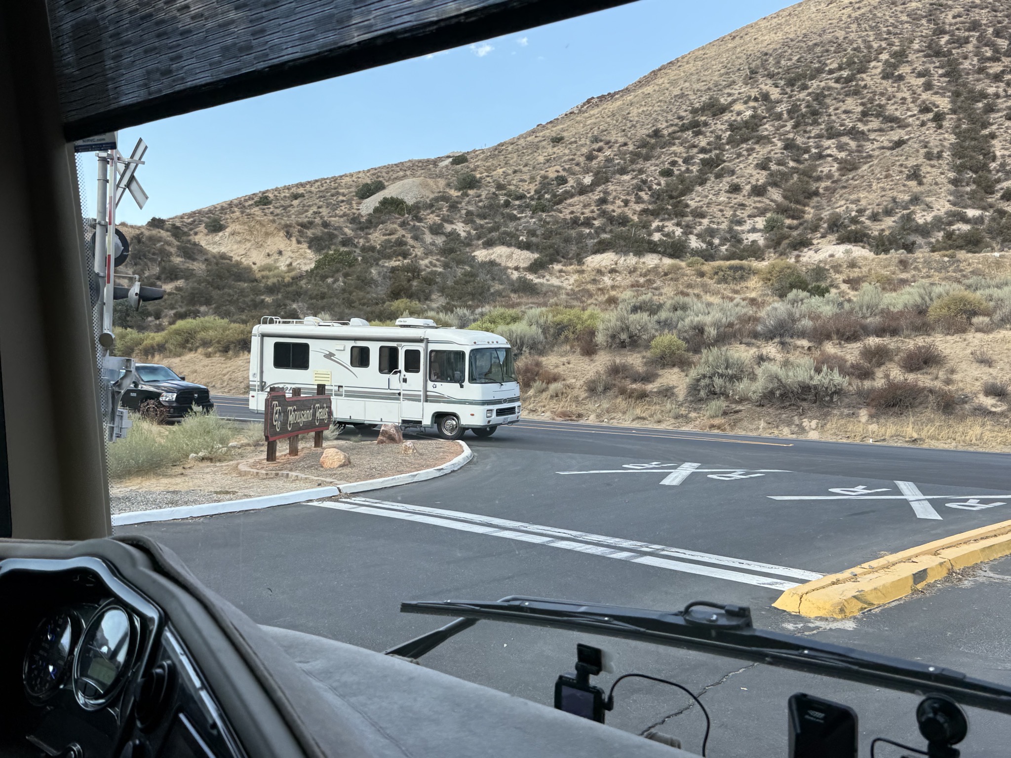 An RV waiting for check in time