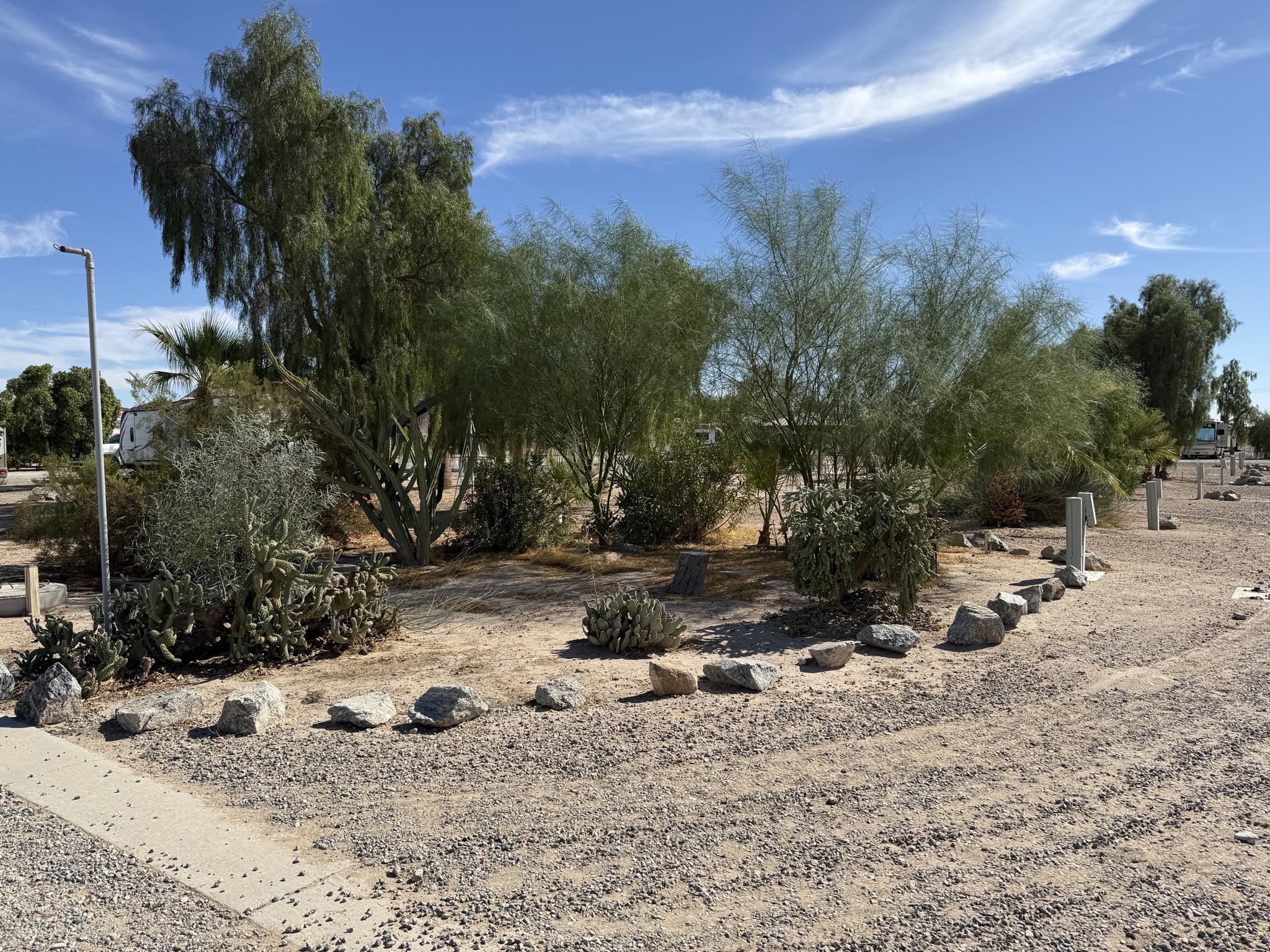 Garden area in the center of the campground