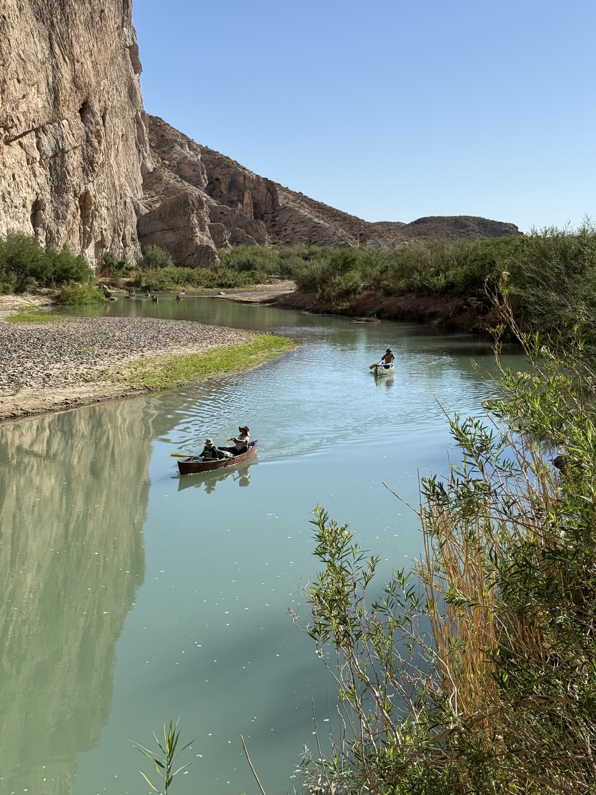 Canoes on the river
