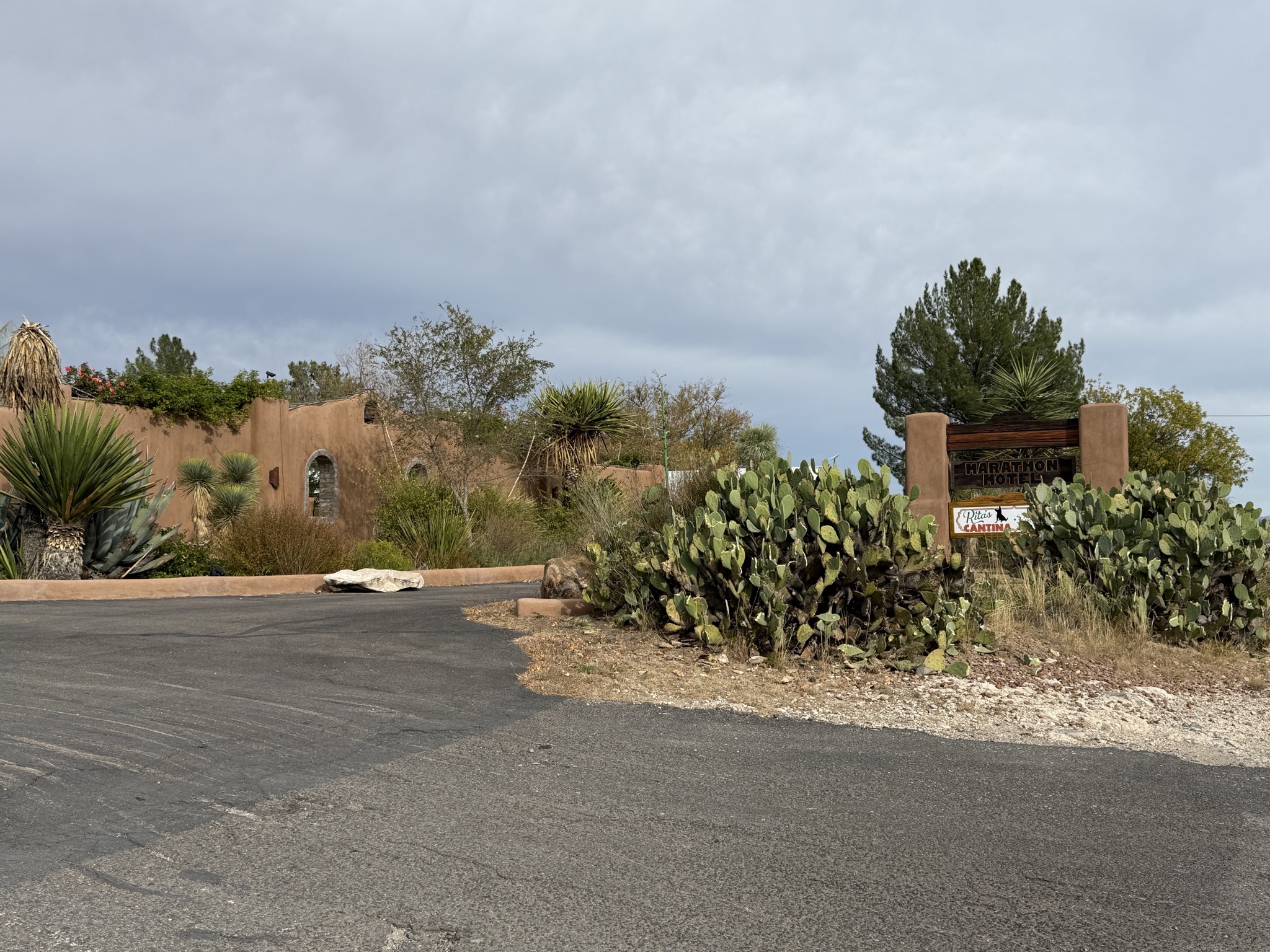 Entrance and sign