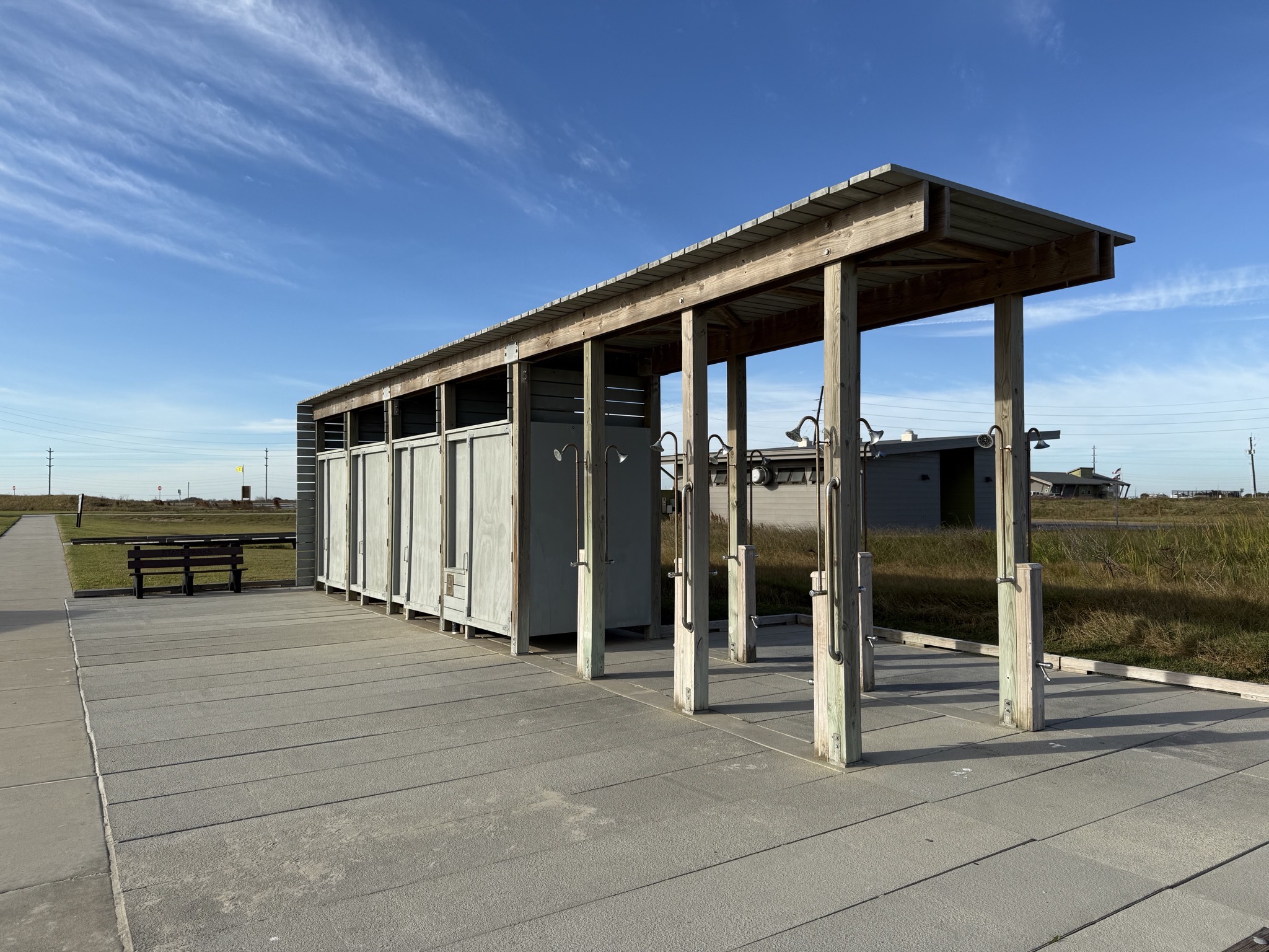 Showers and changing rooms in day use area