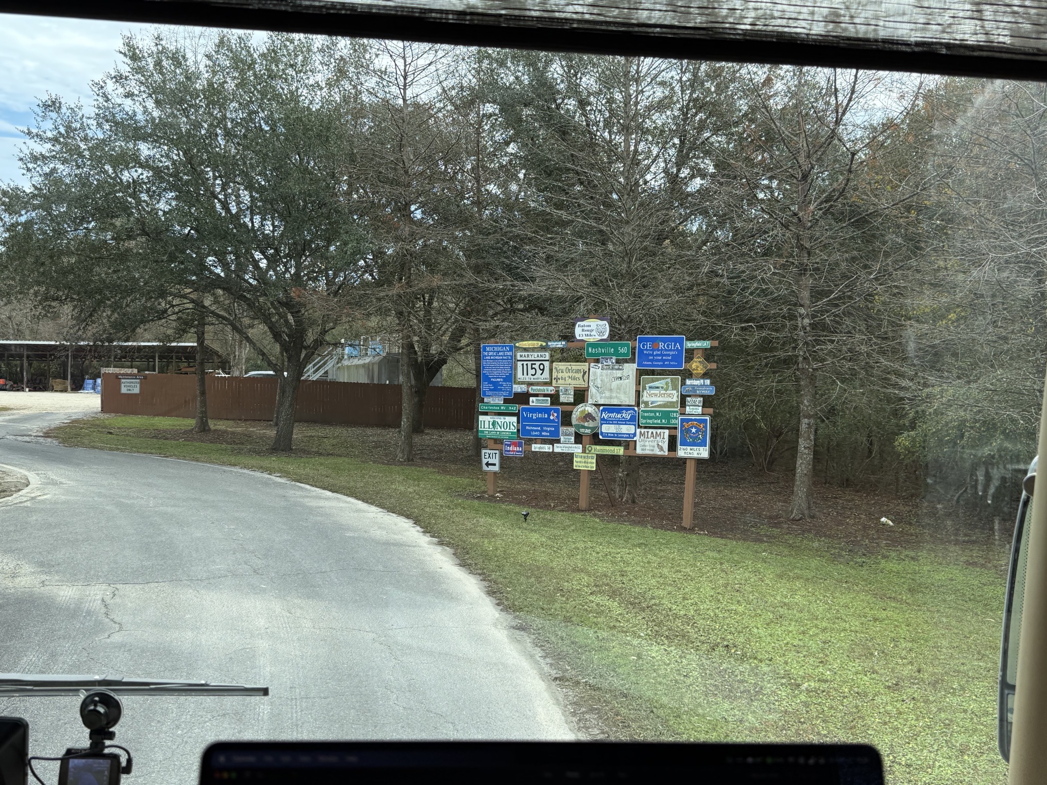 Sign near the entrance of the park