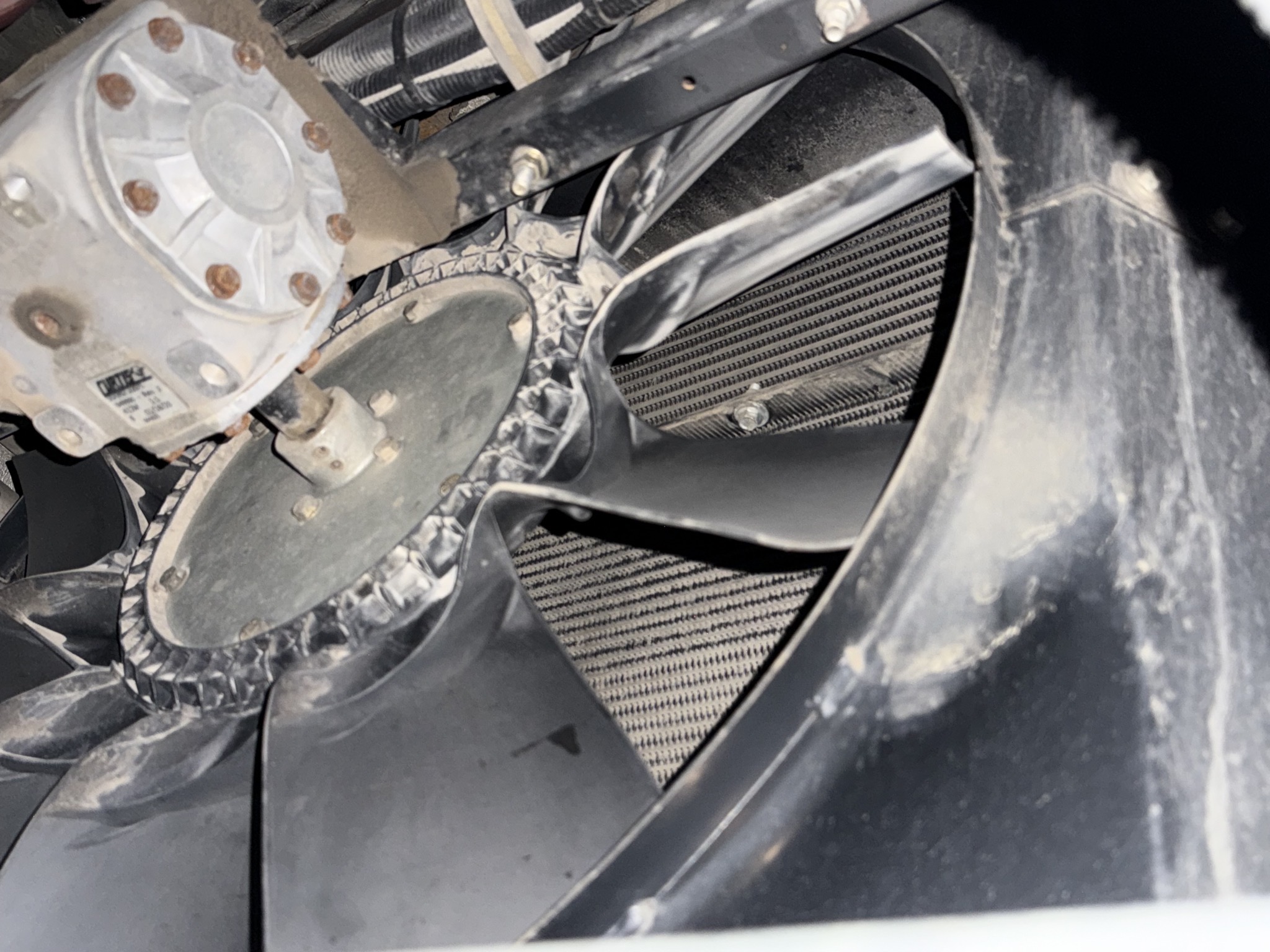 Radiator gearbox and fan