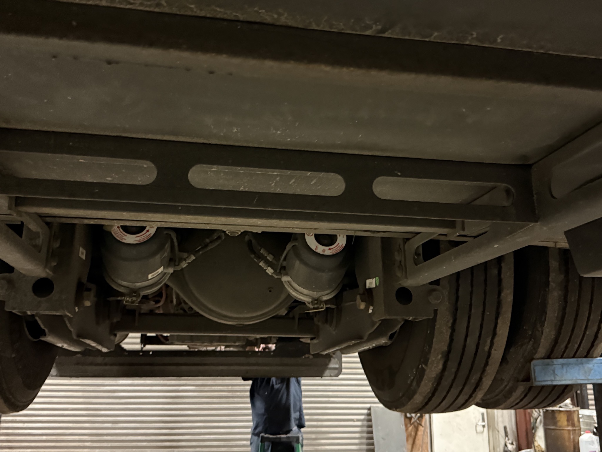 Rear wheels and engine area