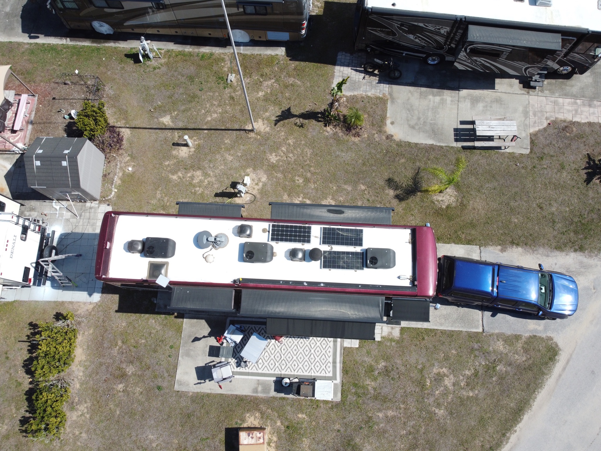 Aerial view of campground