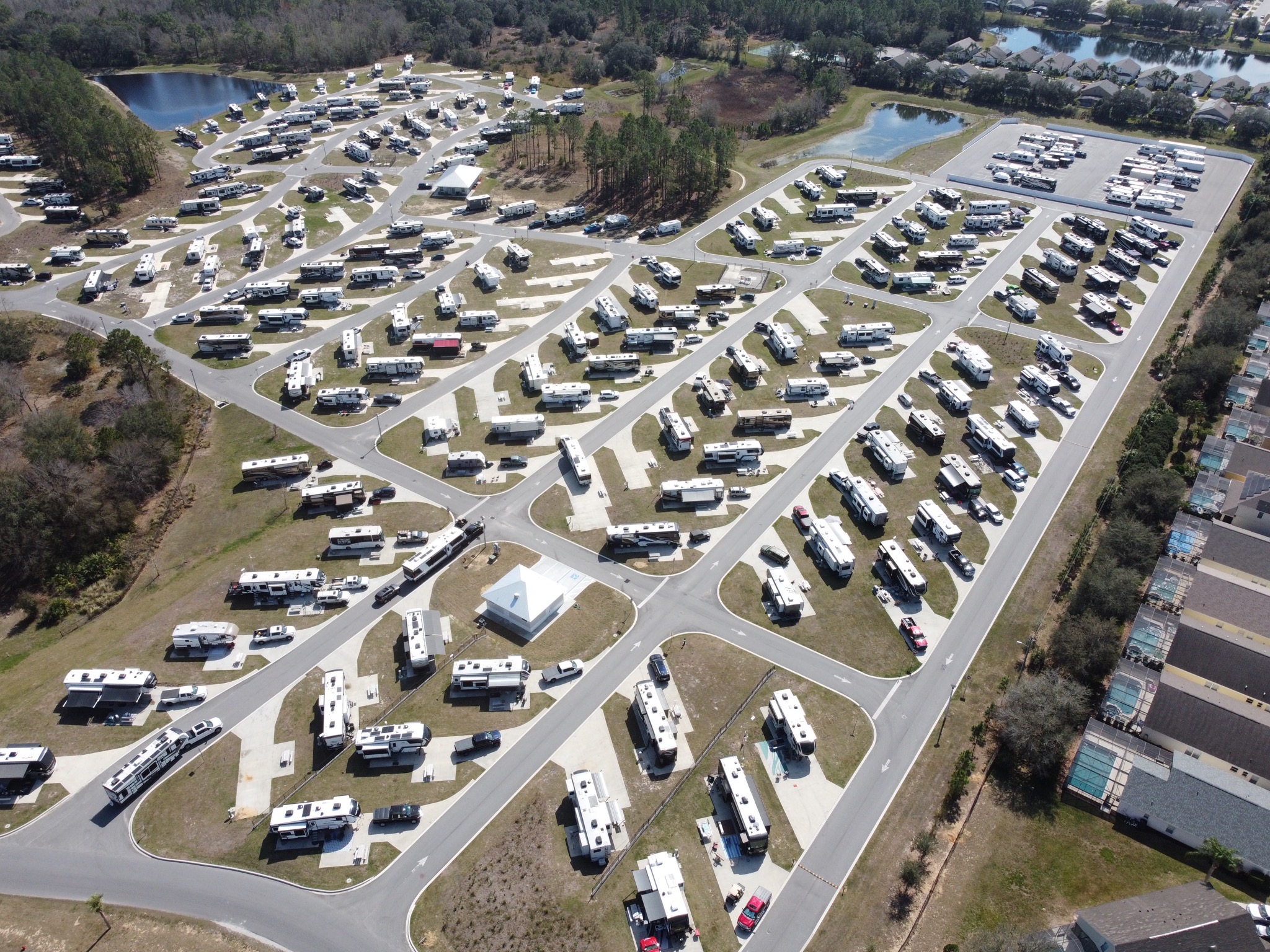 Aerial view of campground