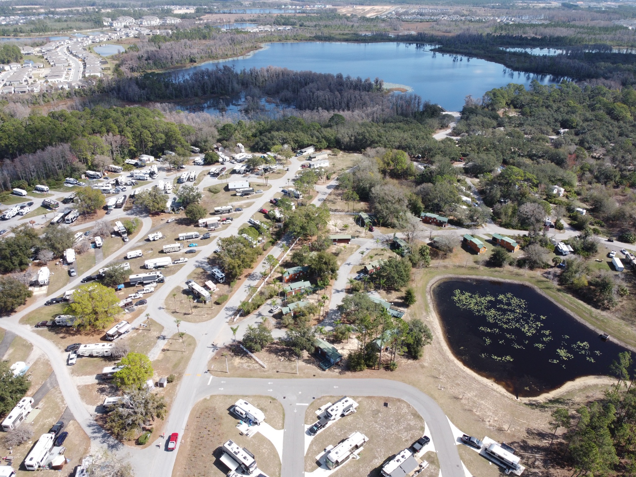 Aerial view of campground