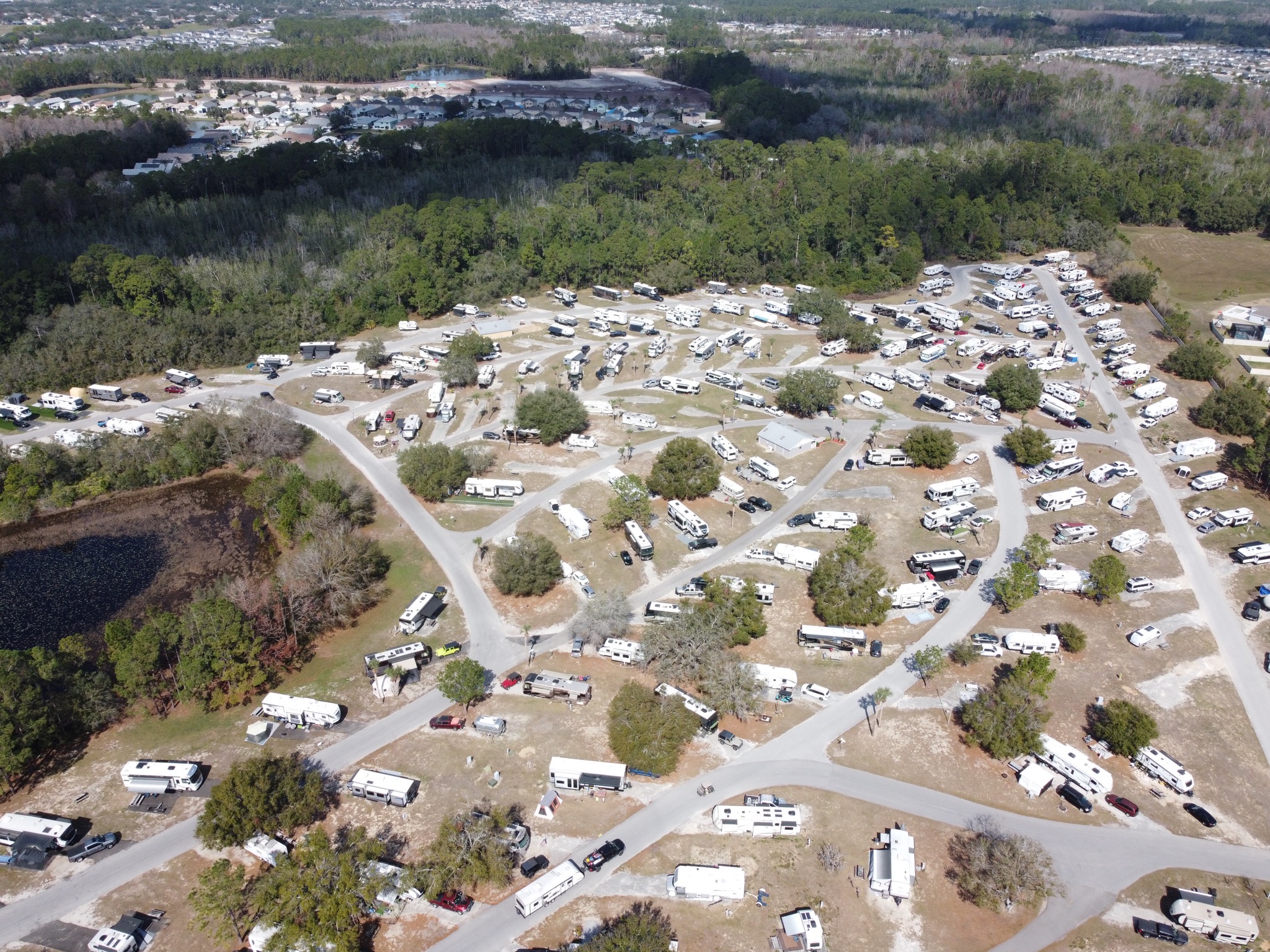 Aerial view of campground