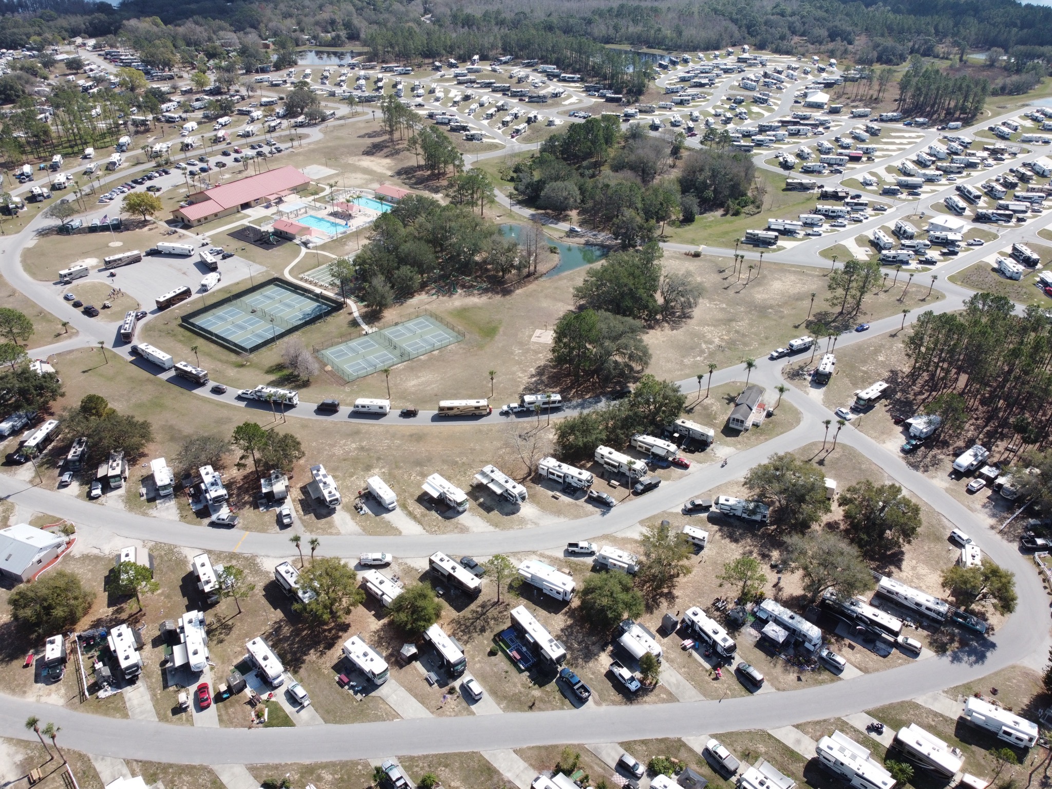 Aerial view of campground