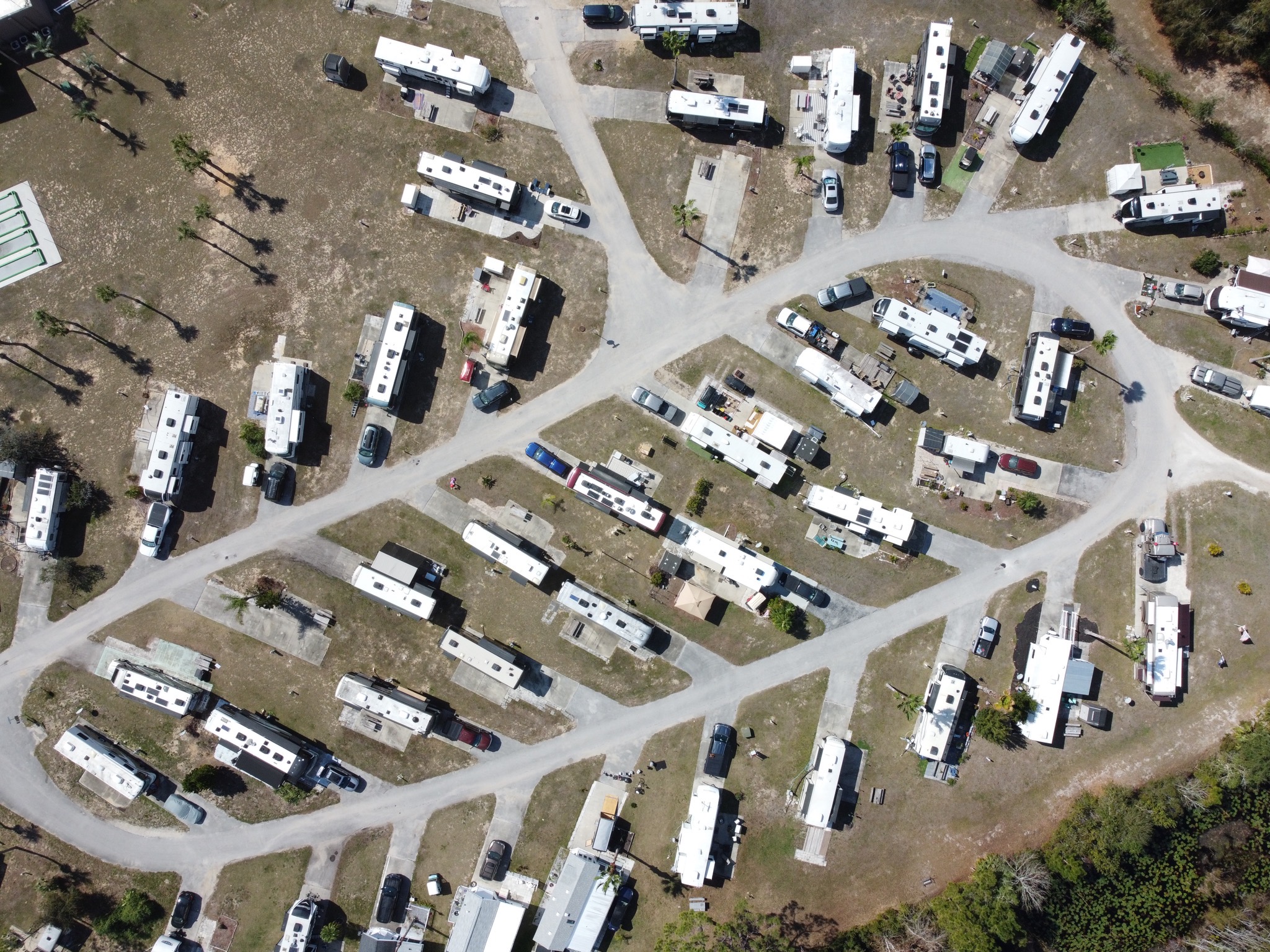 Aerial view of campground