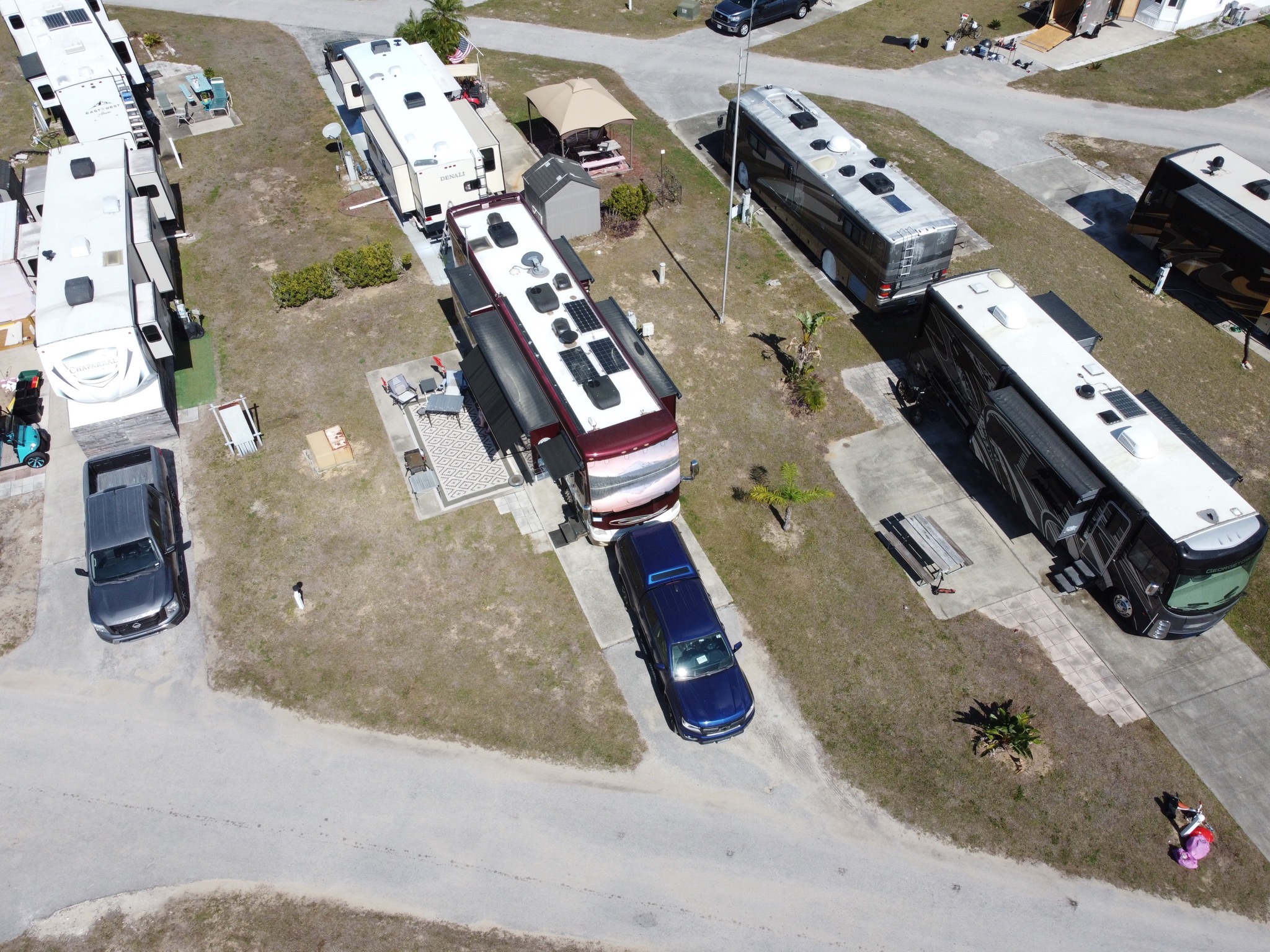 Aerial view of campground