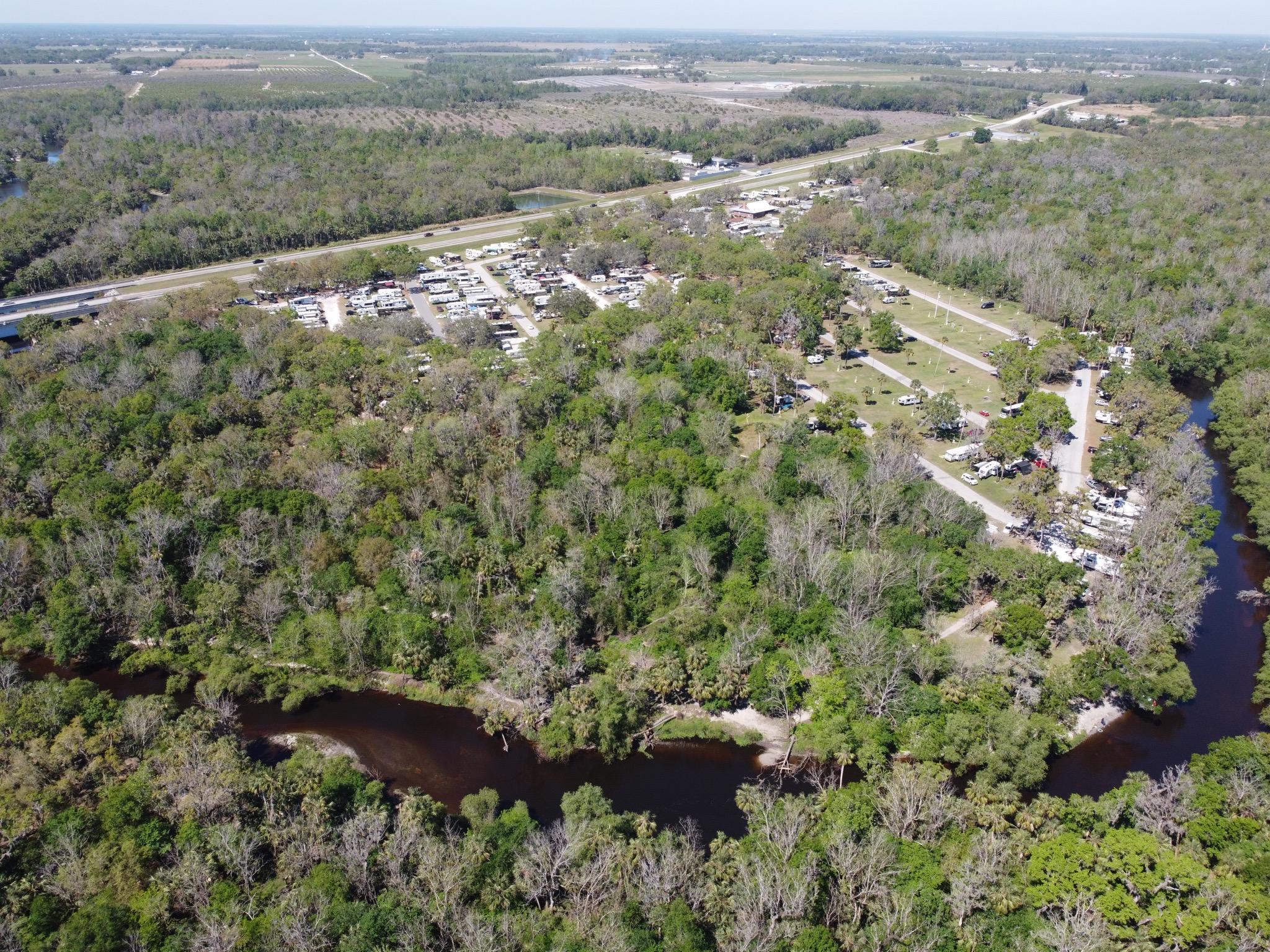 Aerial view of campground