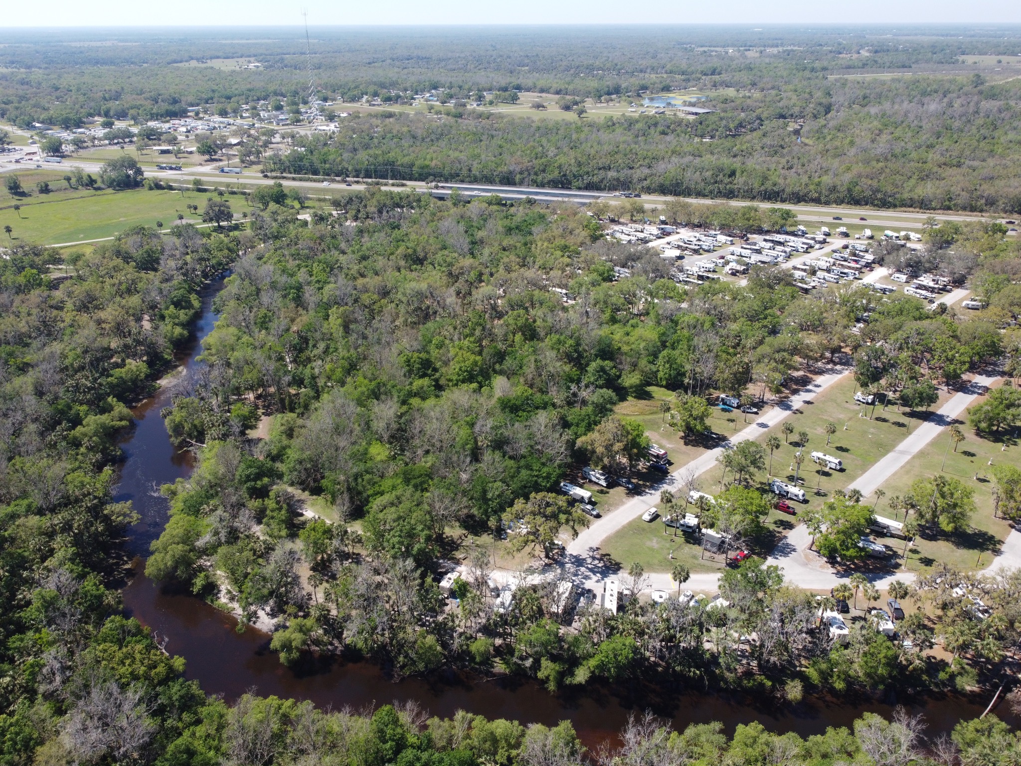 Aerial view of campground