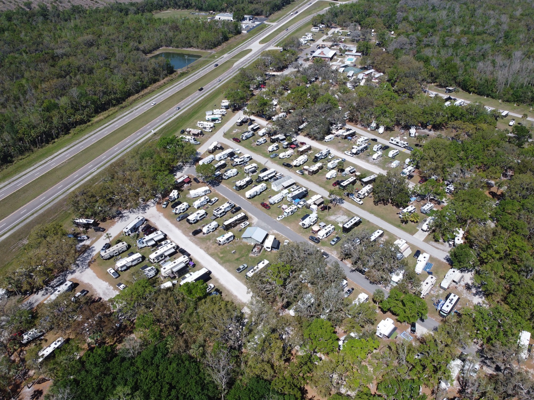 Aerial view of campground