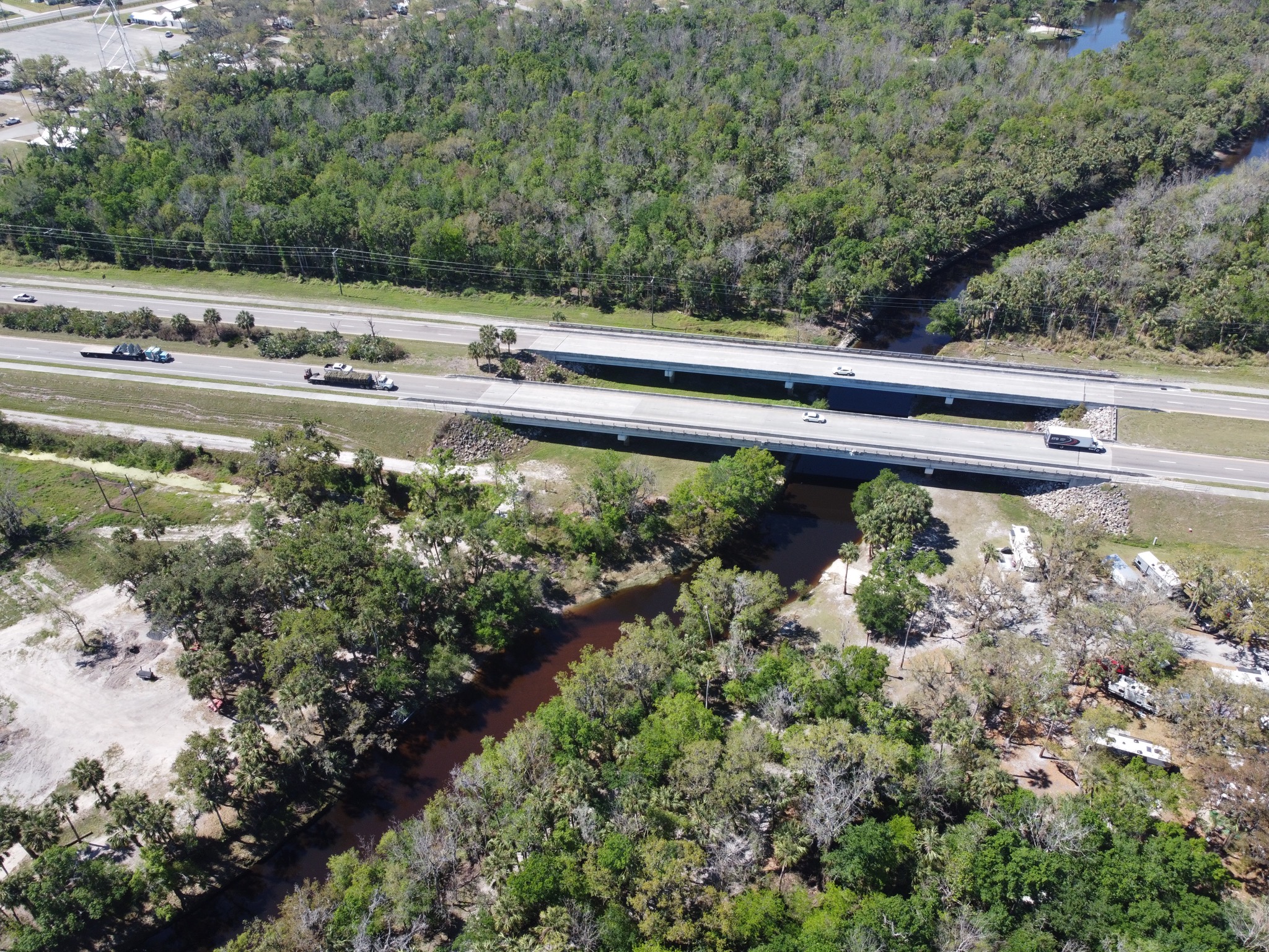 Aerial view of bridge