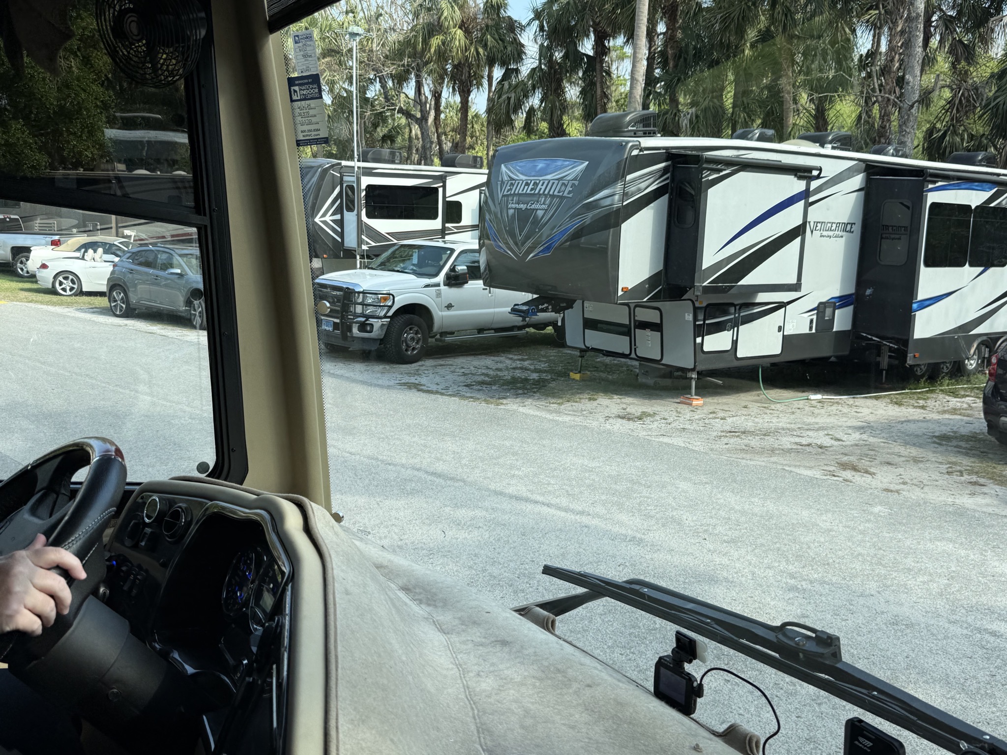 Tight corner leaving campground