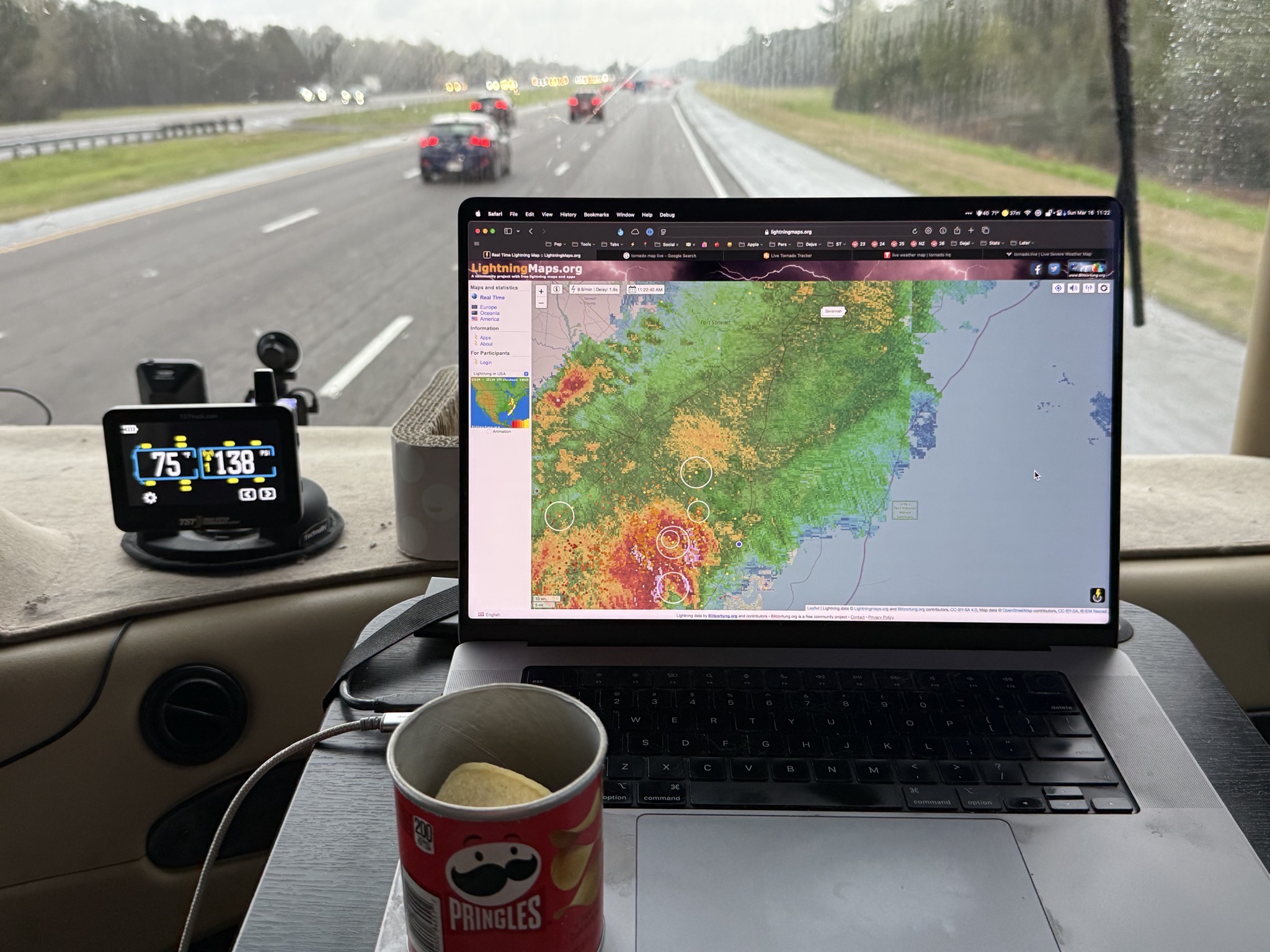Snack and lightning nearby