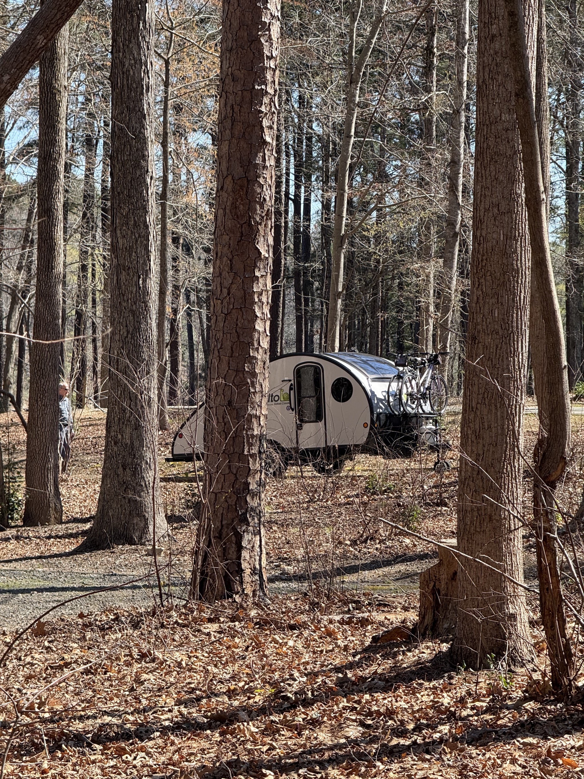 This trailer was backing itself into the site, not hooked up to the car