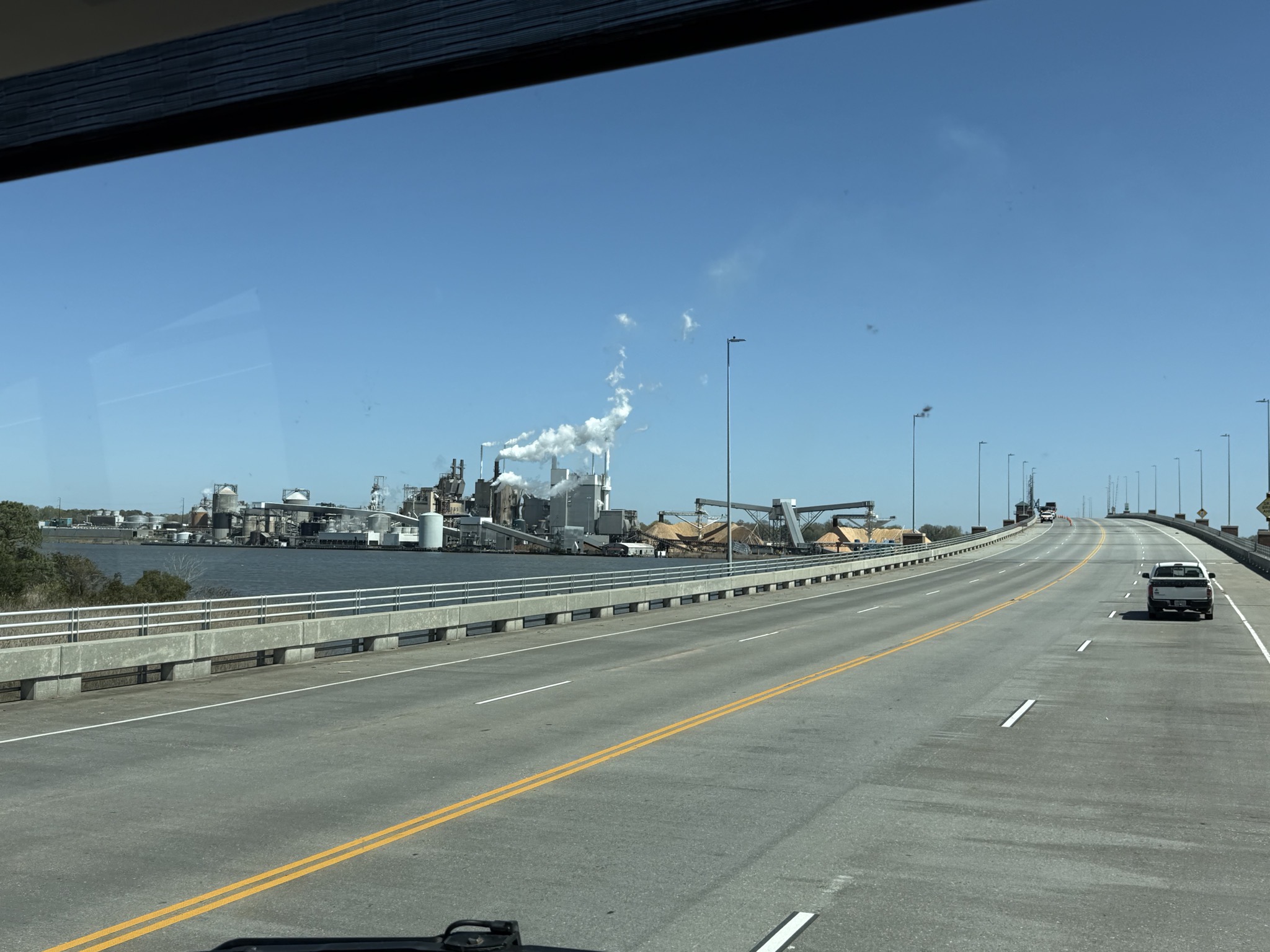 Bridge by a packaging products plant