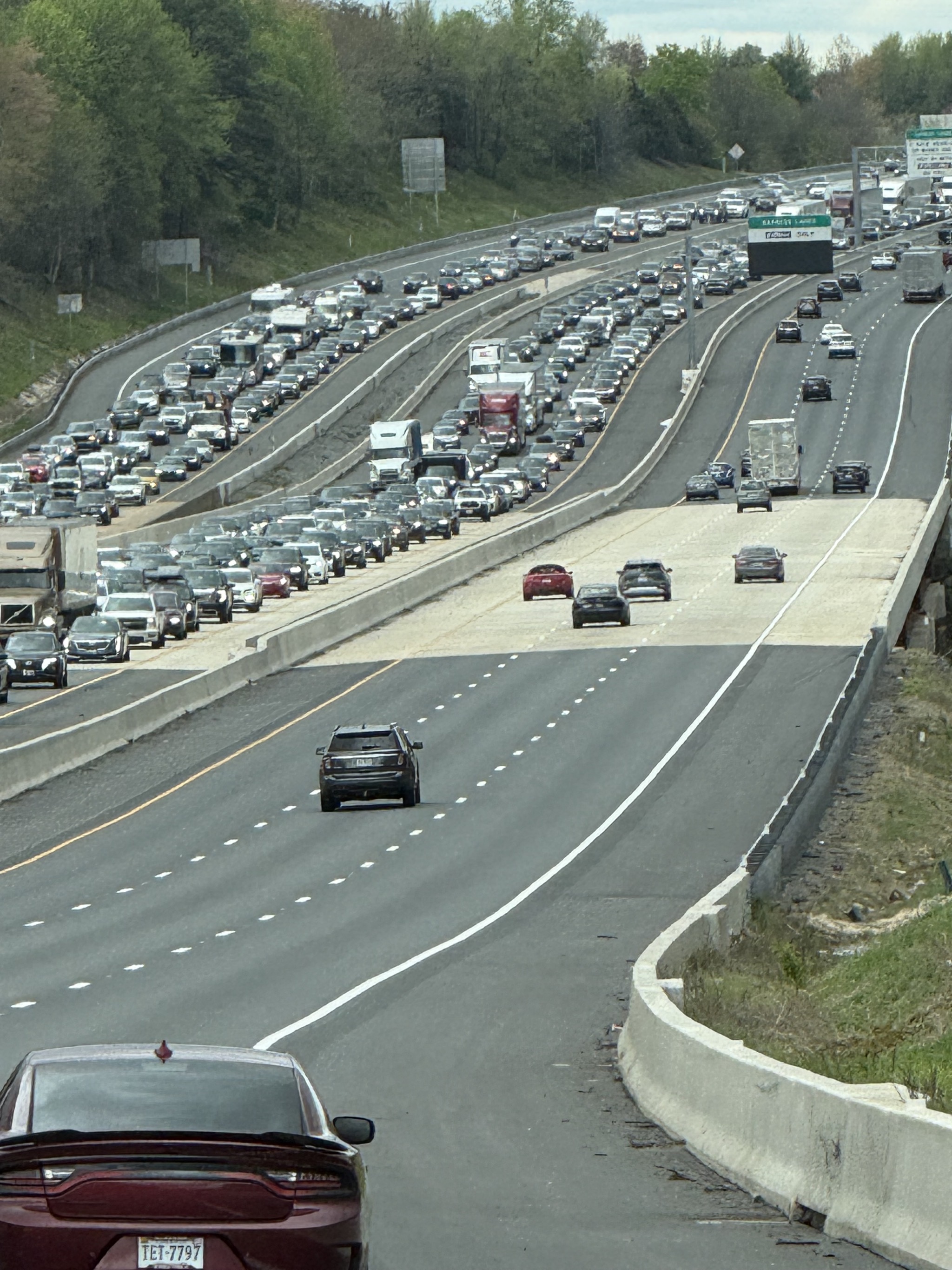 Lots of traffic on the other side