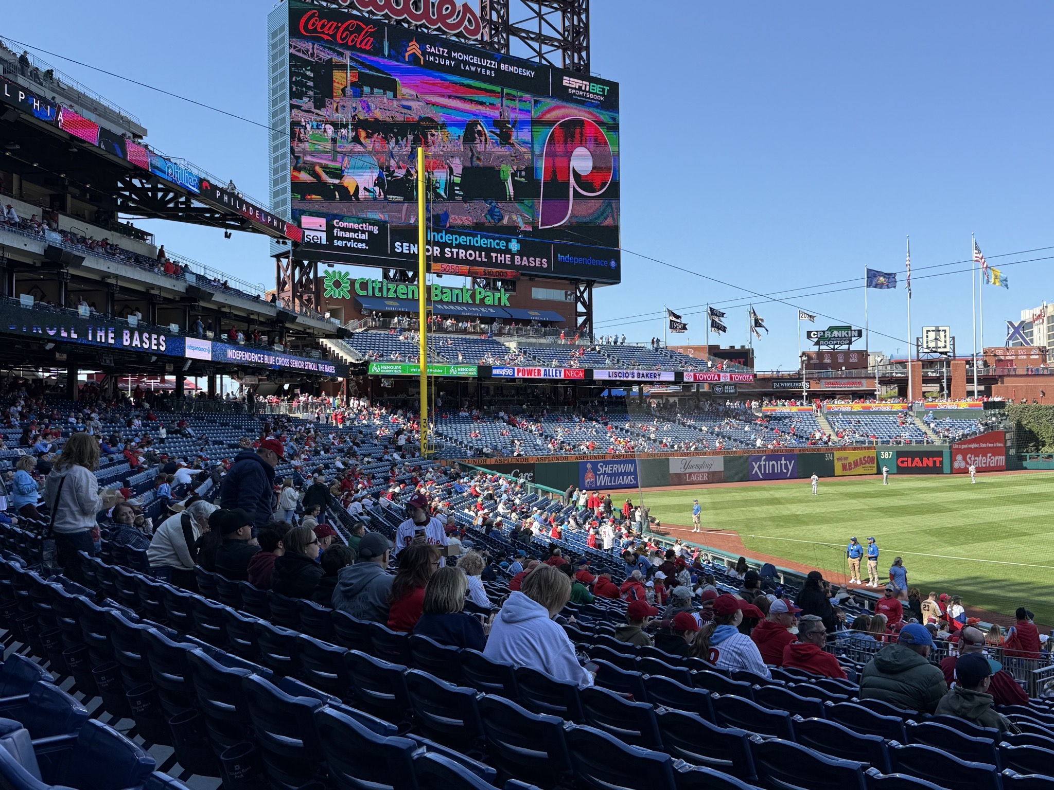View from our seats, Section 132, Row 26, Seats 1-2