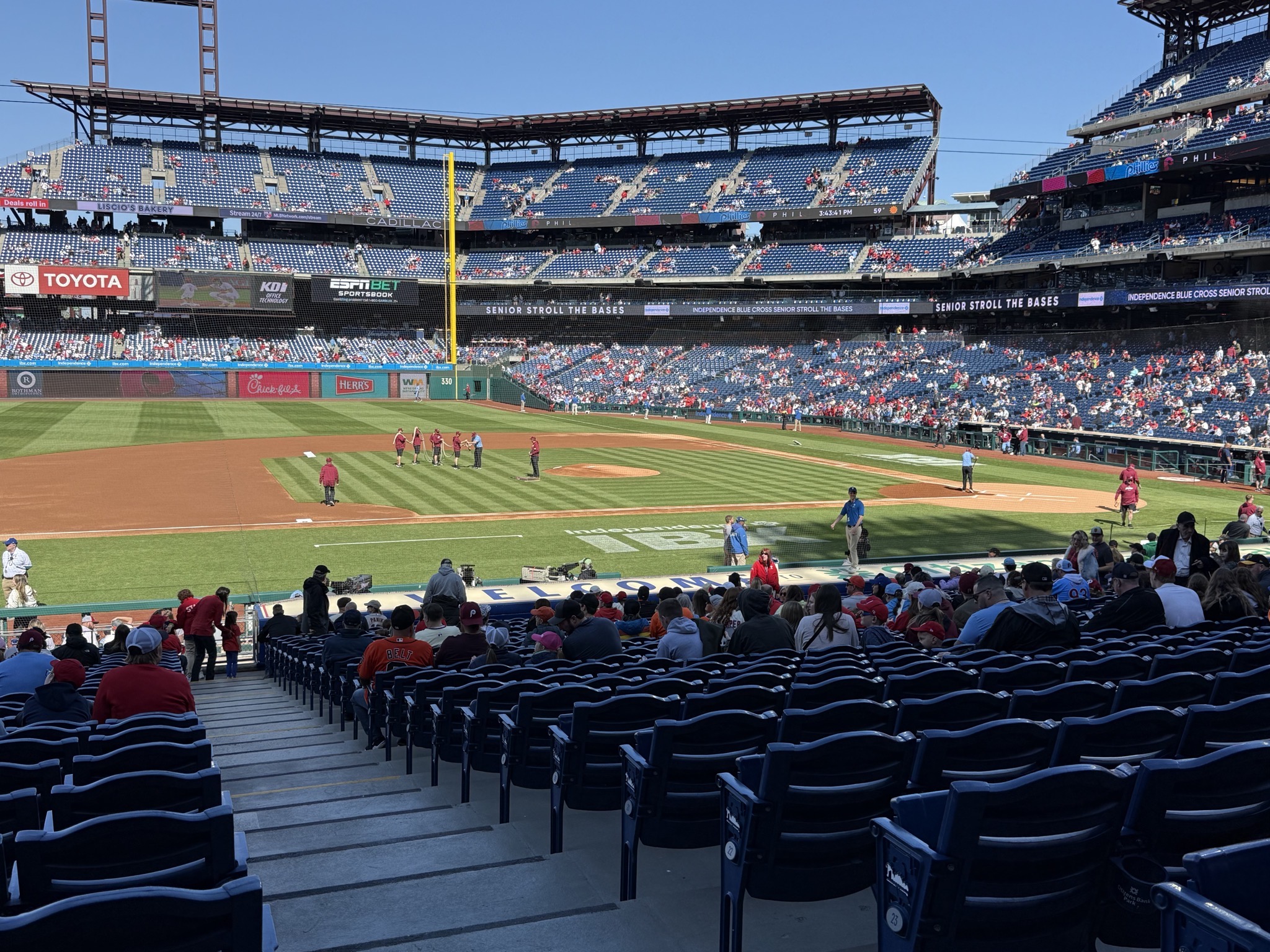 View from our seats, Section 132, Row 26, Seats 1-2