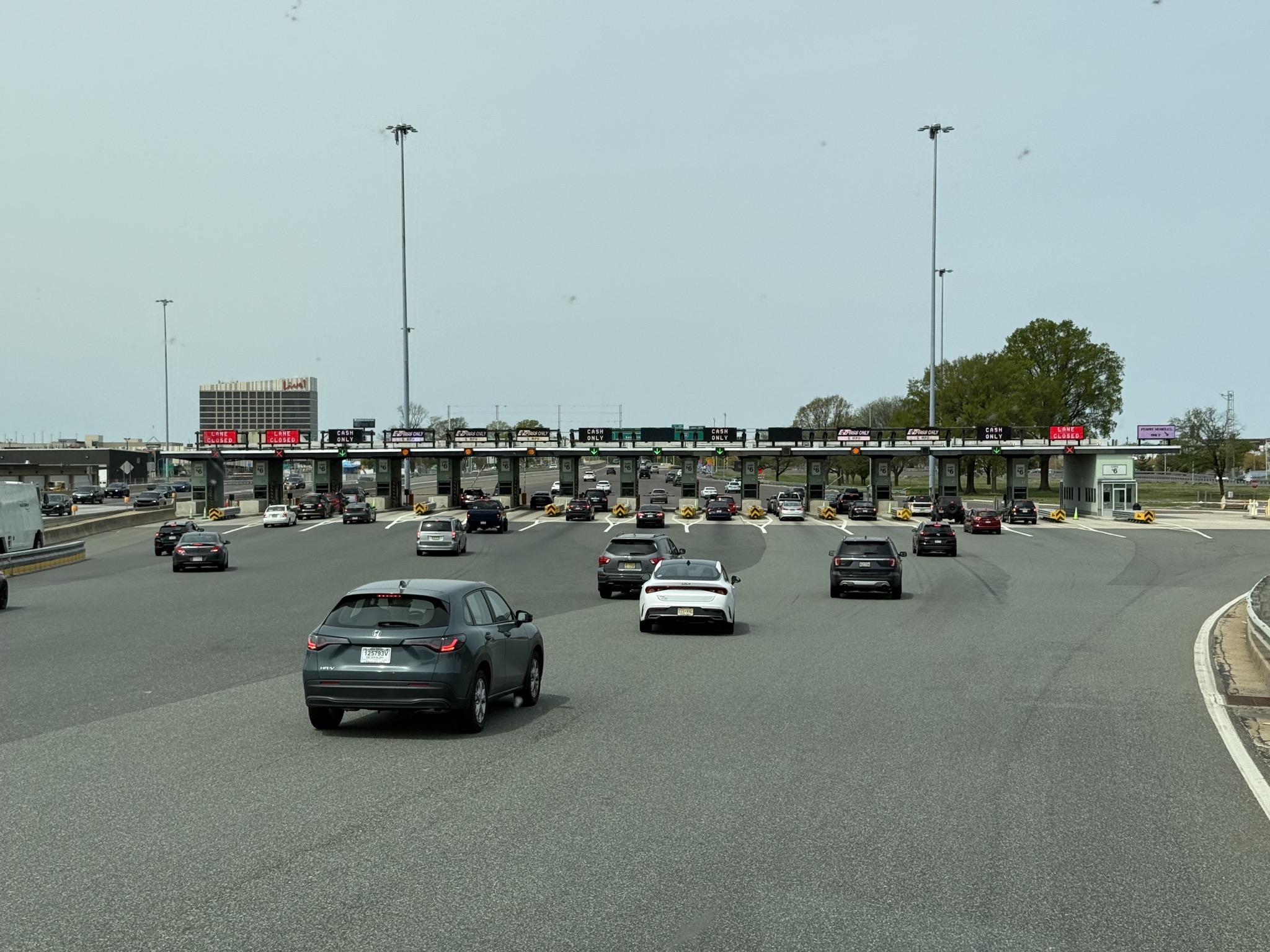 Wide toll plaza