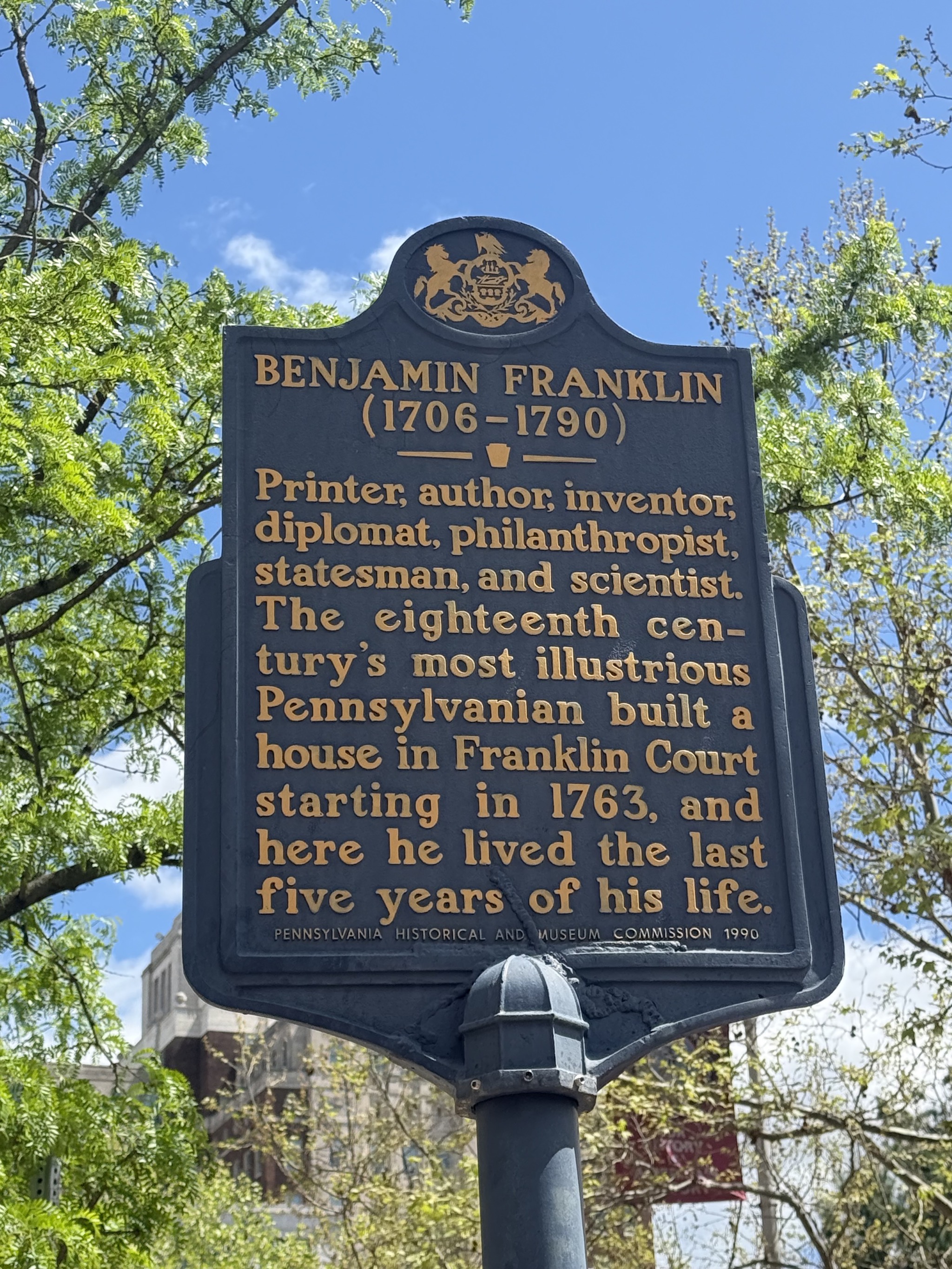 Benjamin Franklin sign