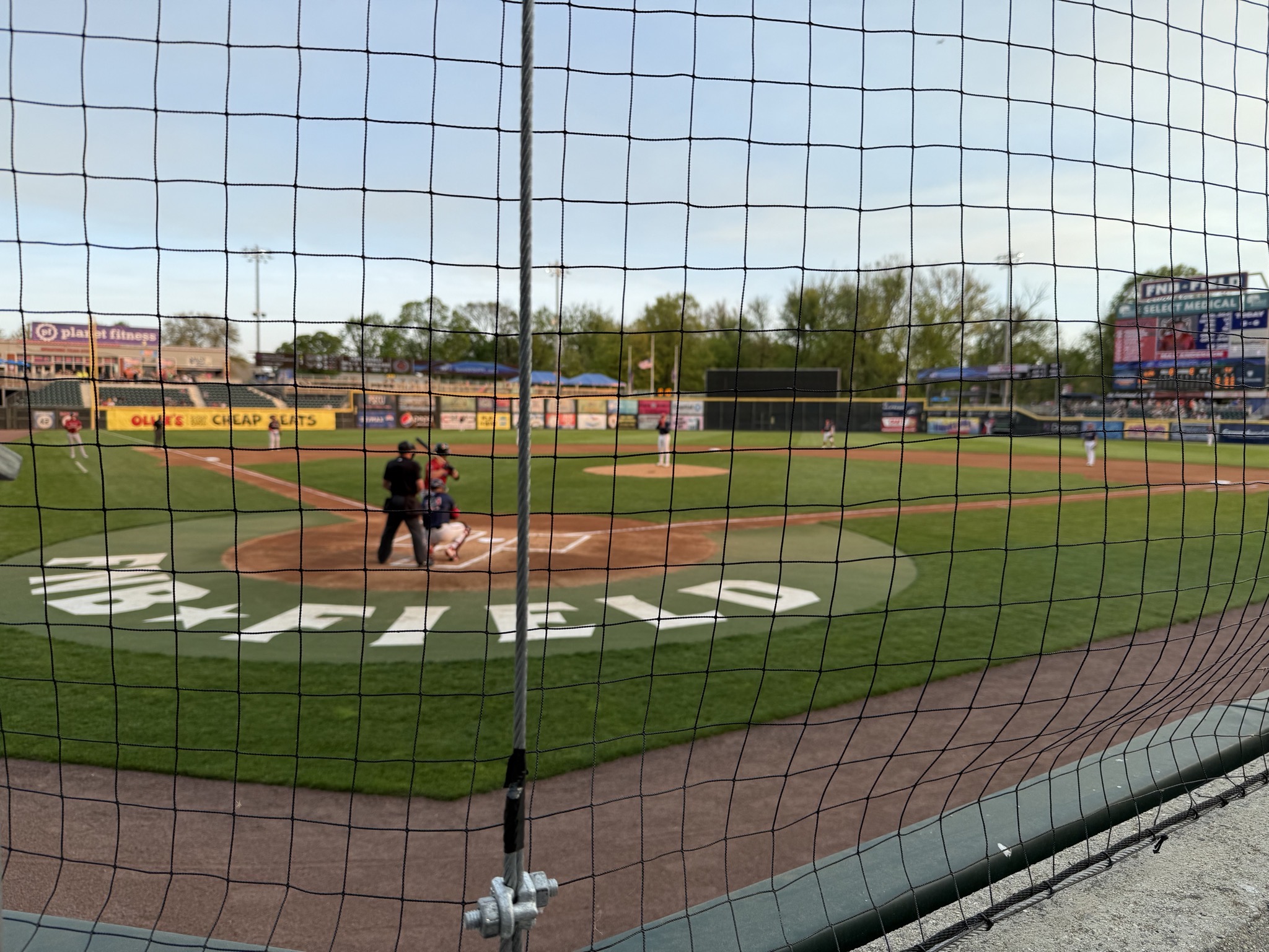 View from our seats, section 110, row 1, seats 1 & 2