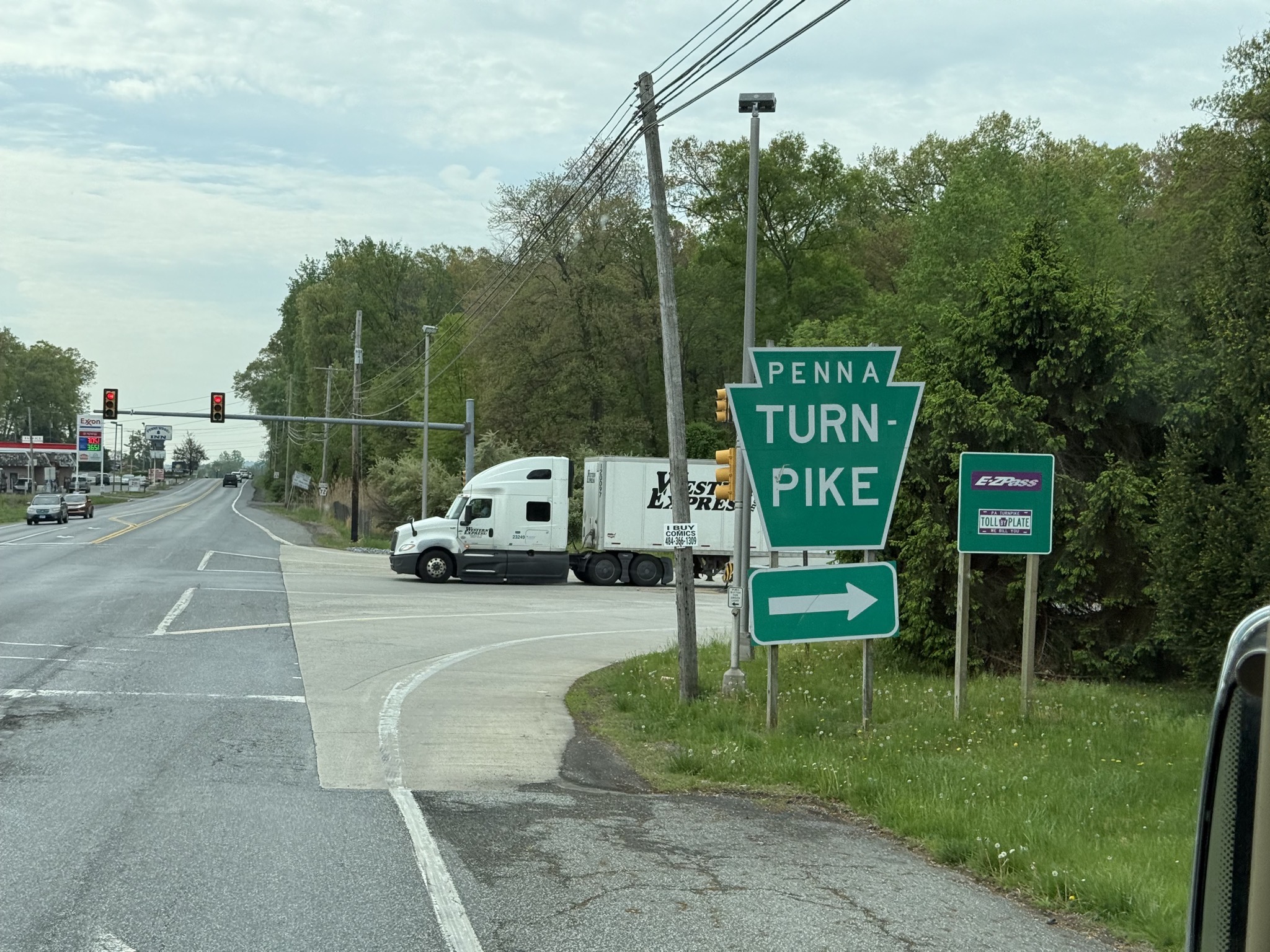 Entering Pennsylvania turnpike