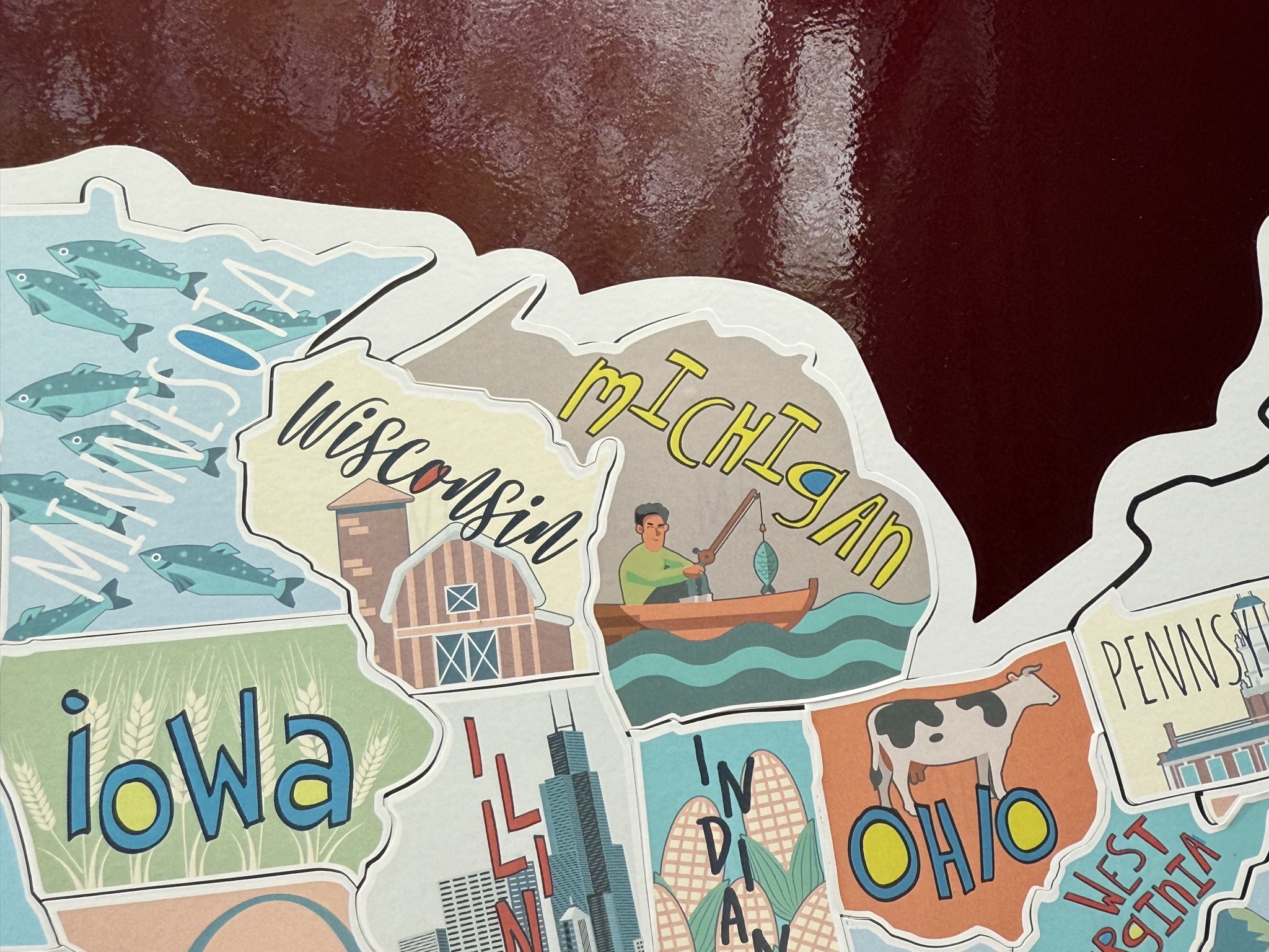 Added Michigan sticker to states map